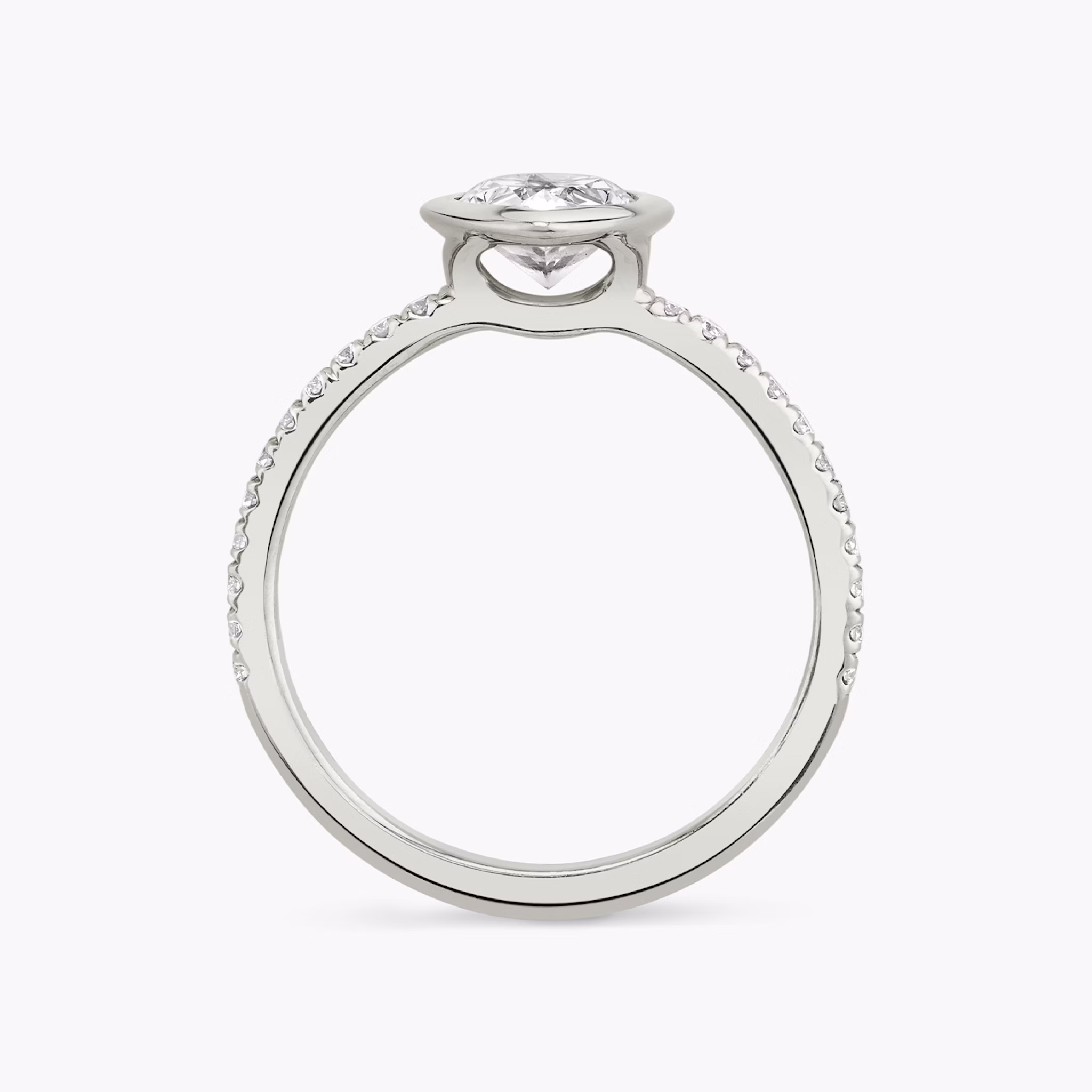 The Signature Bezel | Pear | 18k | White Gold | bandAccent: Pavé | diamondOrientation: vertical | caratWeight: other