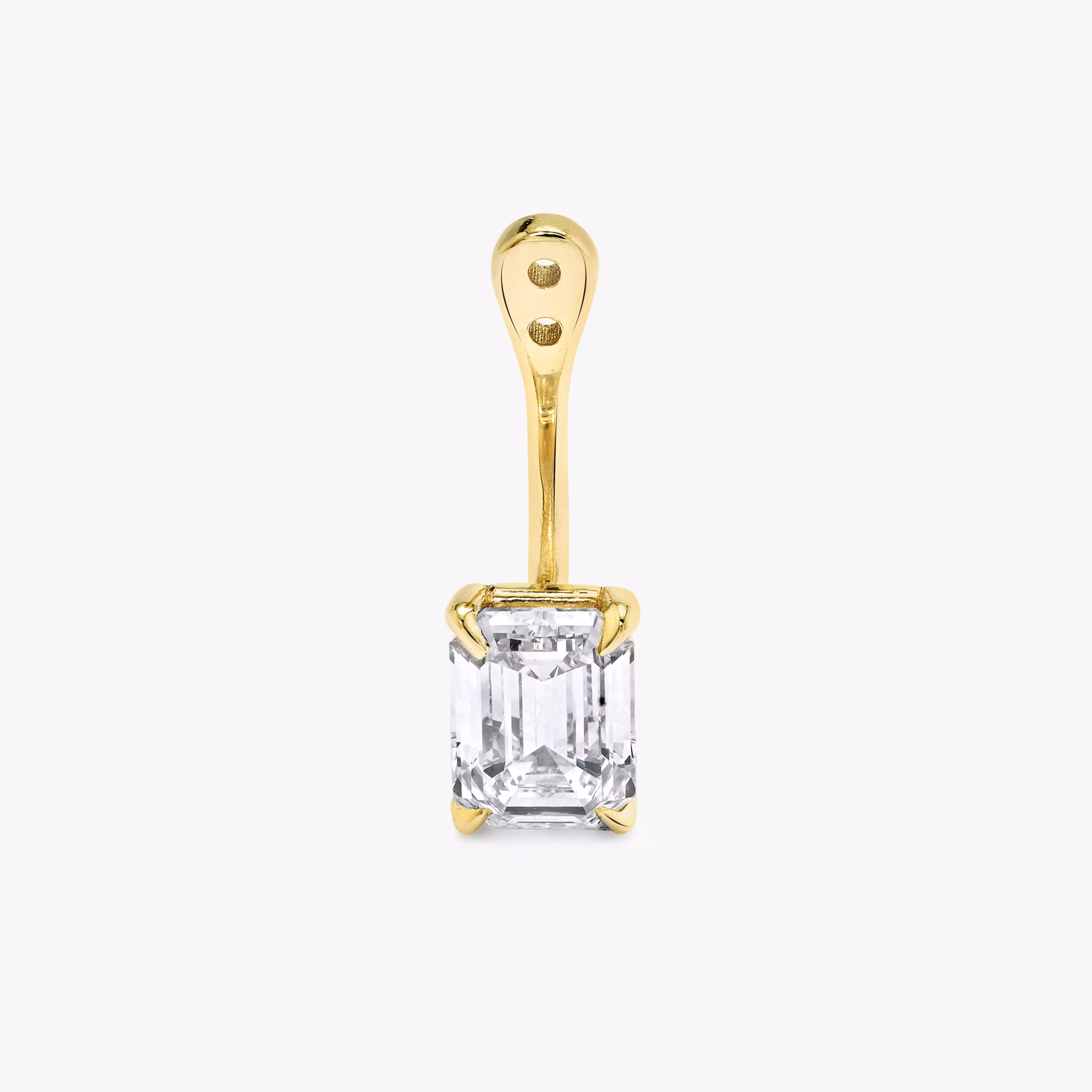 VRAI Solitaire Drop Ear Jacket | Emerald | 14k | Yellow Gold | caratWeight: 1.0ct