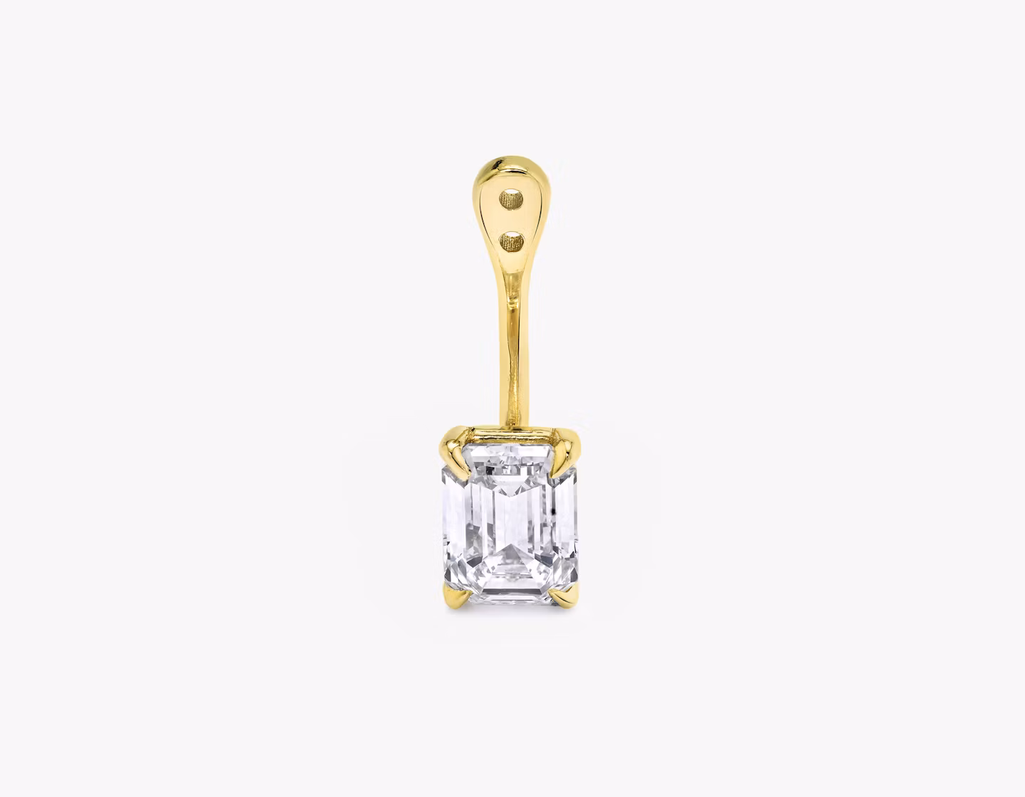 VRAI Solitaire Drop Ear Jacket Emerald | Yellow Gold
