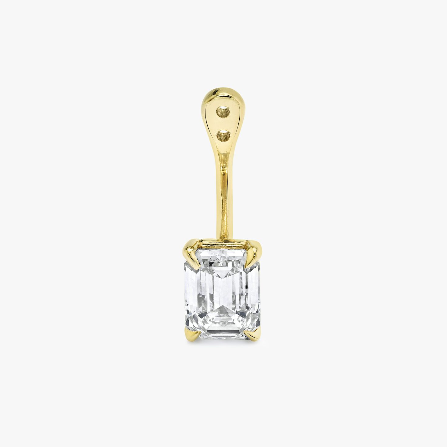 VRAI Solitaire Drop Ear Jacket | Emerald | 14k | Yellow Gold | caratWeight: 0.50ct