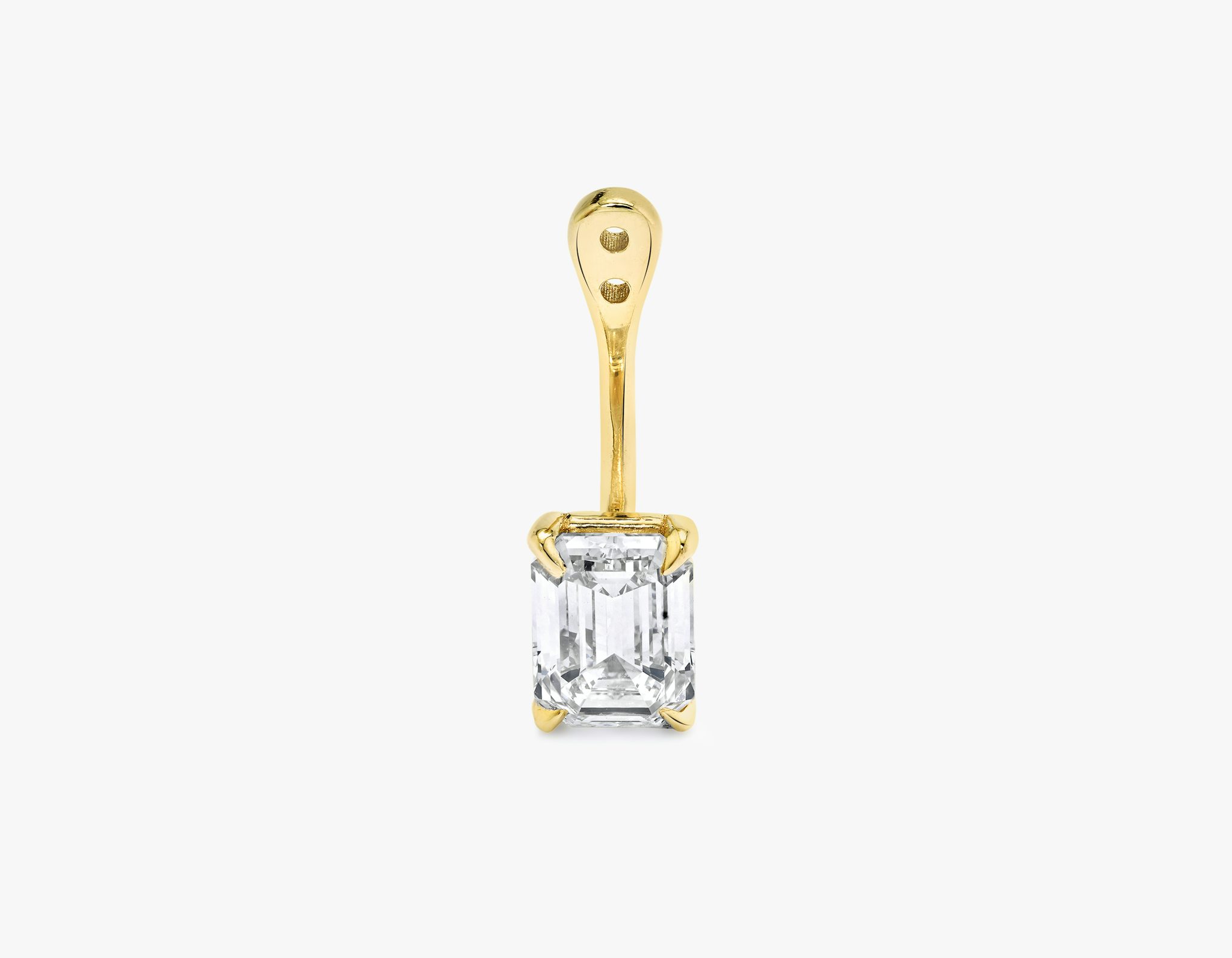 VRAI Solitaire Drop Ear Jacket | Emerald | 14k | Yellow Gold | caratWeight: 1.0ct