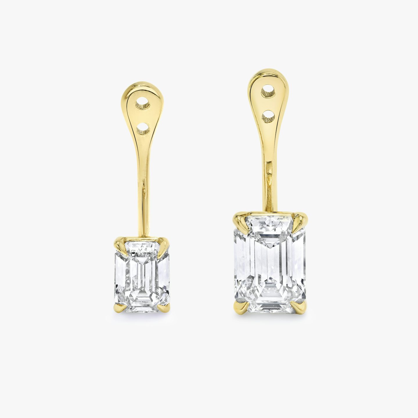 VRAI Solitaire Drop Ear Jacket | Emerald | 14k | Yellow Gold | caratWeight: 0.50ct