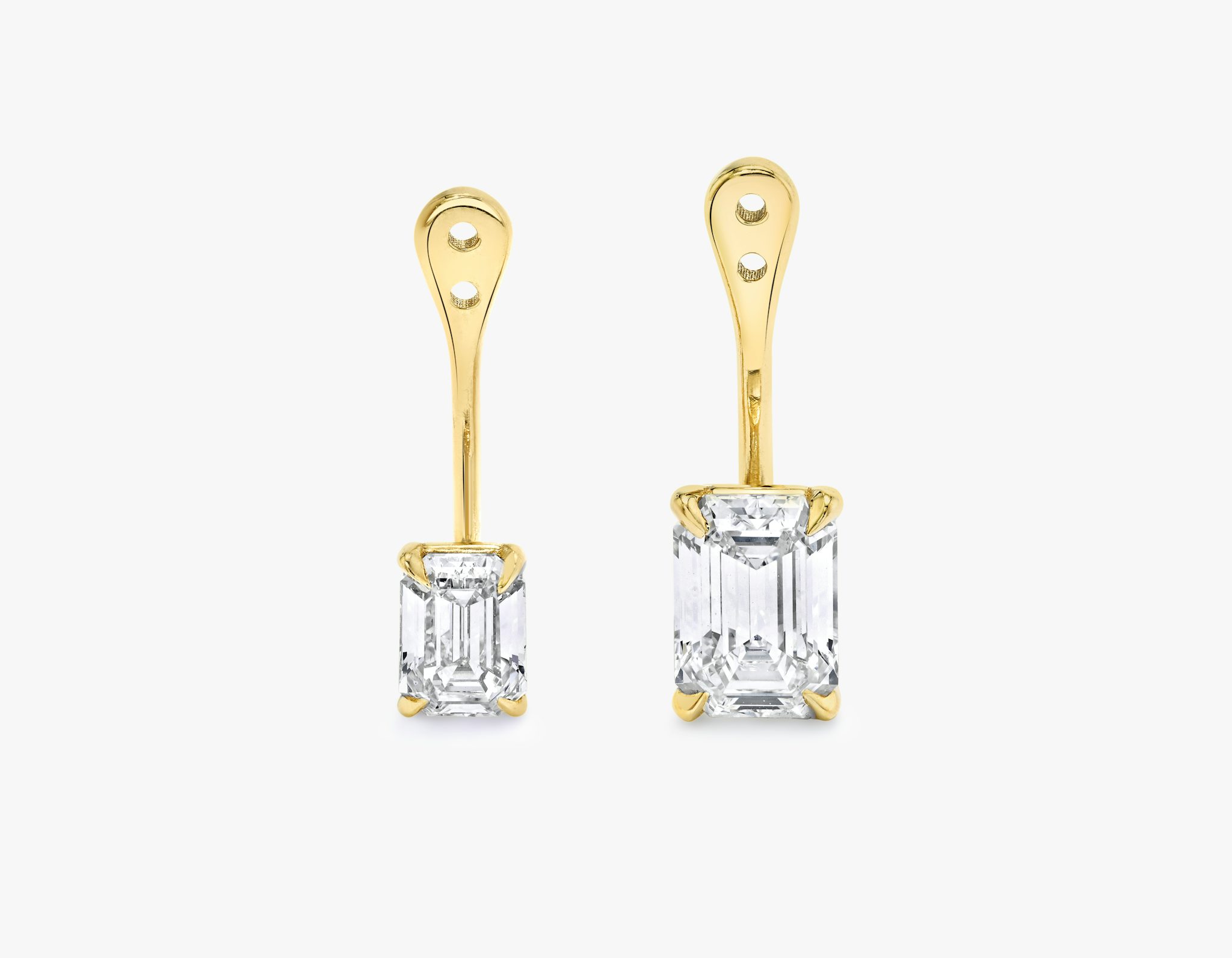 VRAI Solitaire Drop Ear Jacket | Emerald | 14k | Yellow Gold | caratWeight: 1.0ct