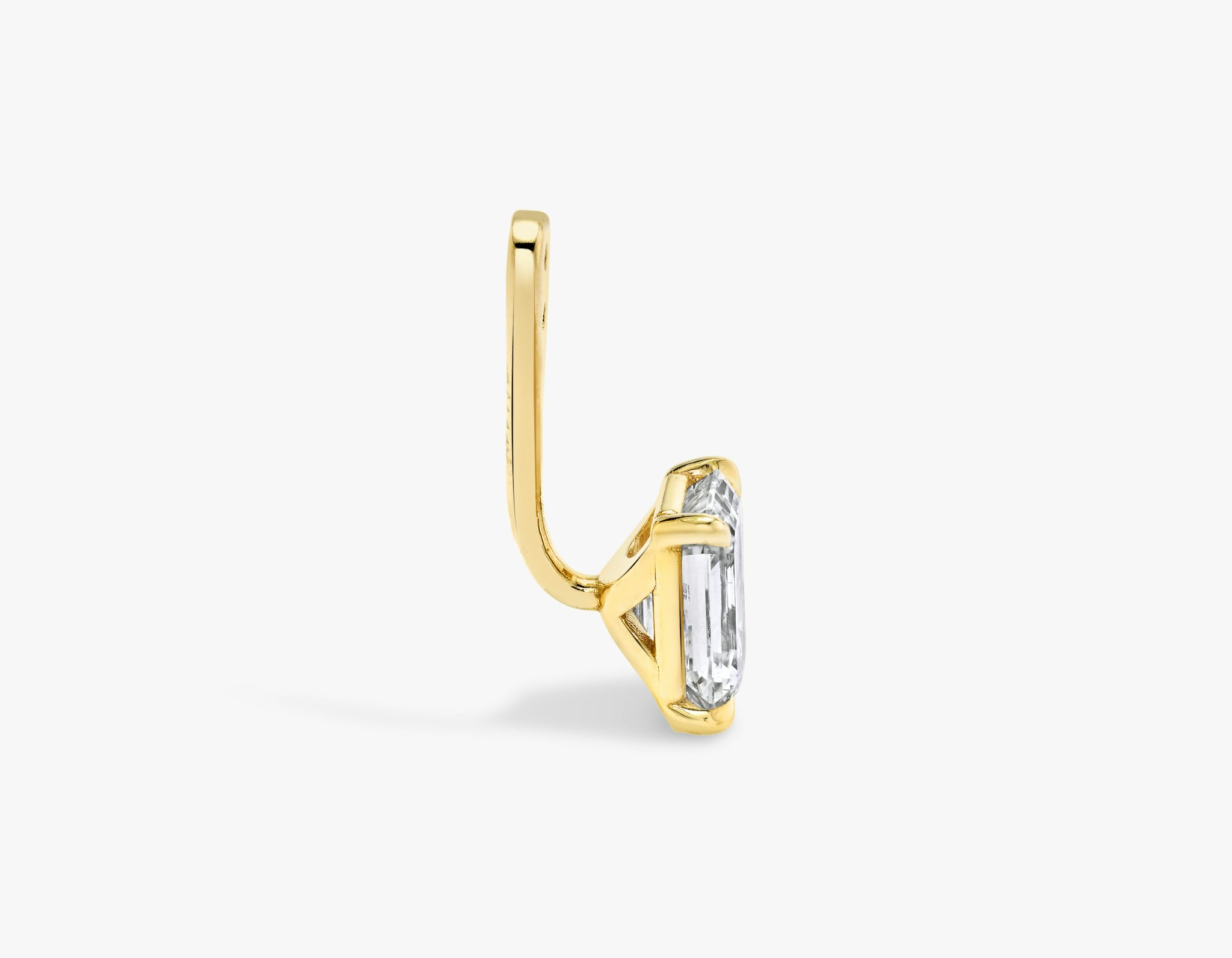 VRAI Solitaire Drop Ear Jacket | Emerald | 14k | Yellow Gold | caratWeight: 1.0ct
