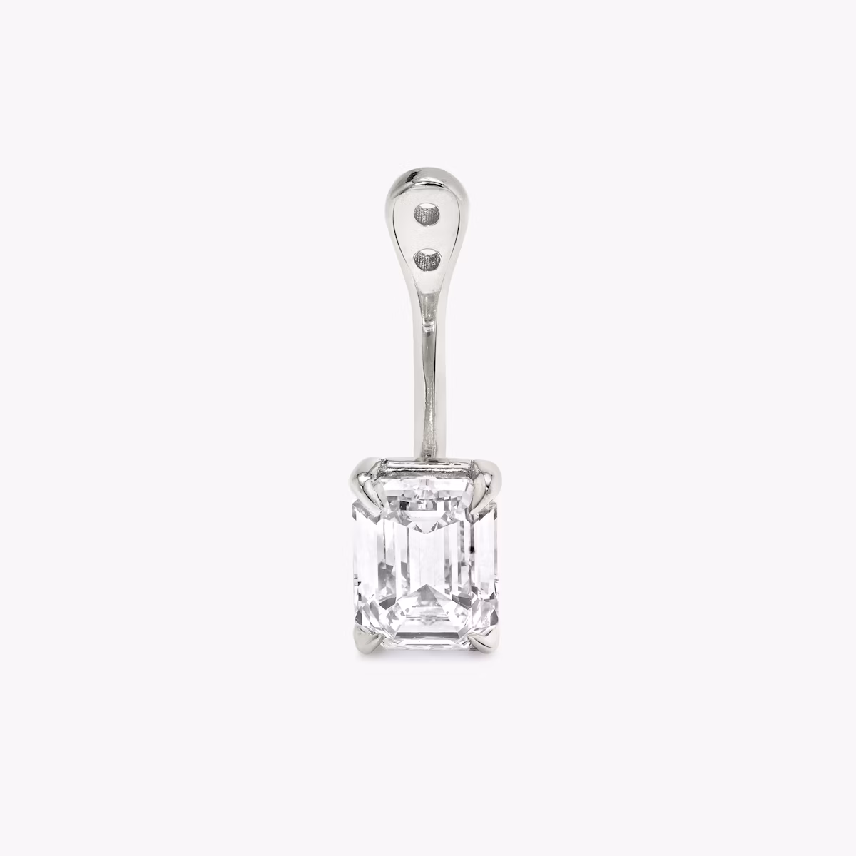 VRAI Solitaire Drop Ear Jacket | Emerald | 14k | White Gold | caratWeight: 1.0ct