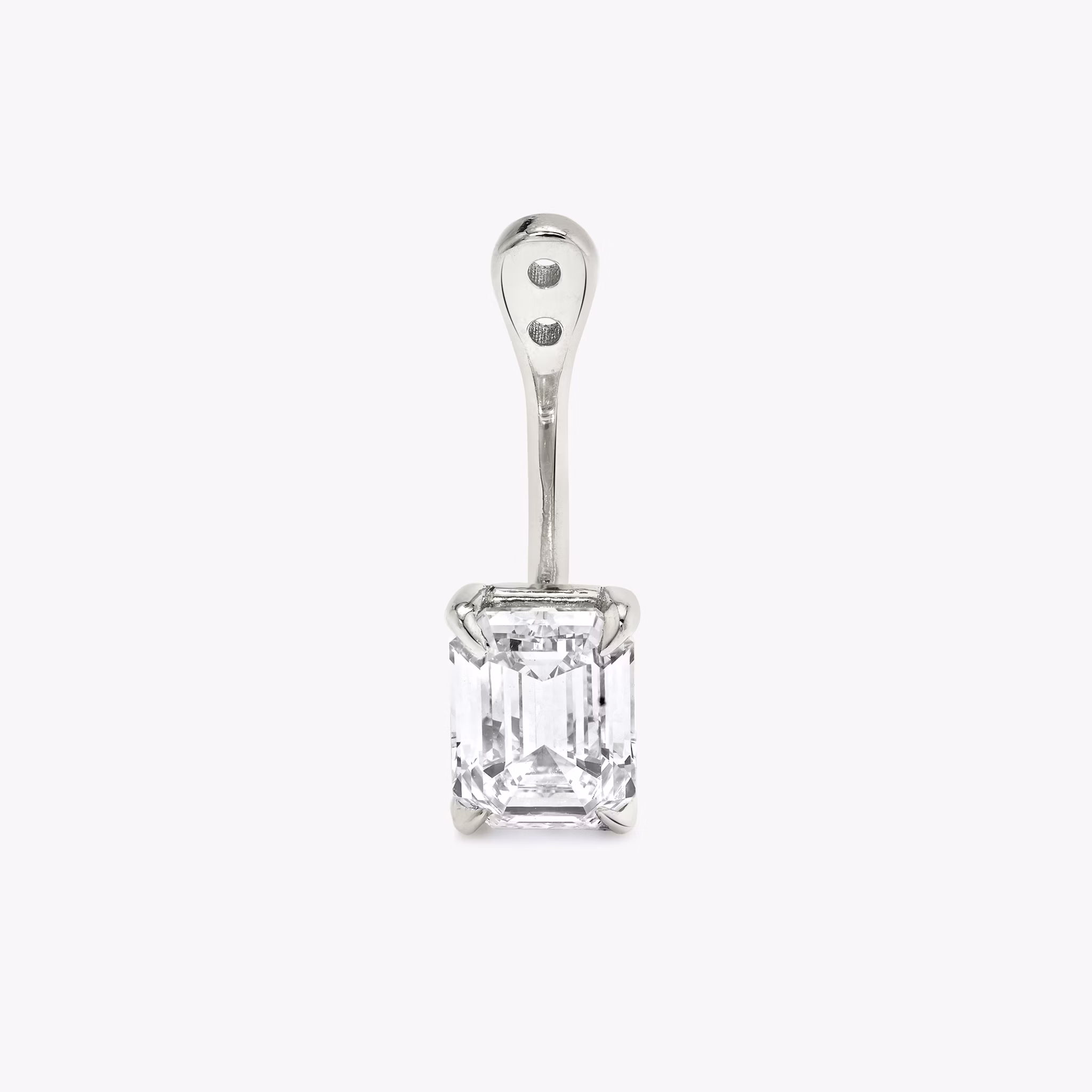 VRAI Solitaire Drop Ear Jacket | Emerald | 14k | White Gold | caratWeight: 0.50ct