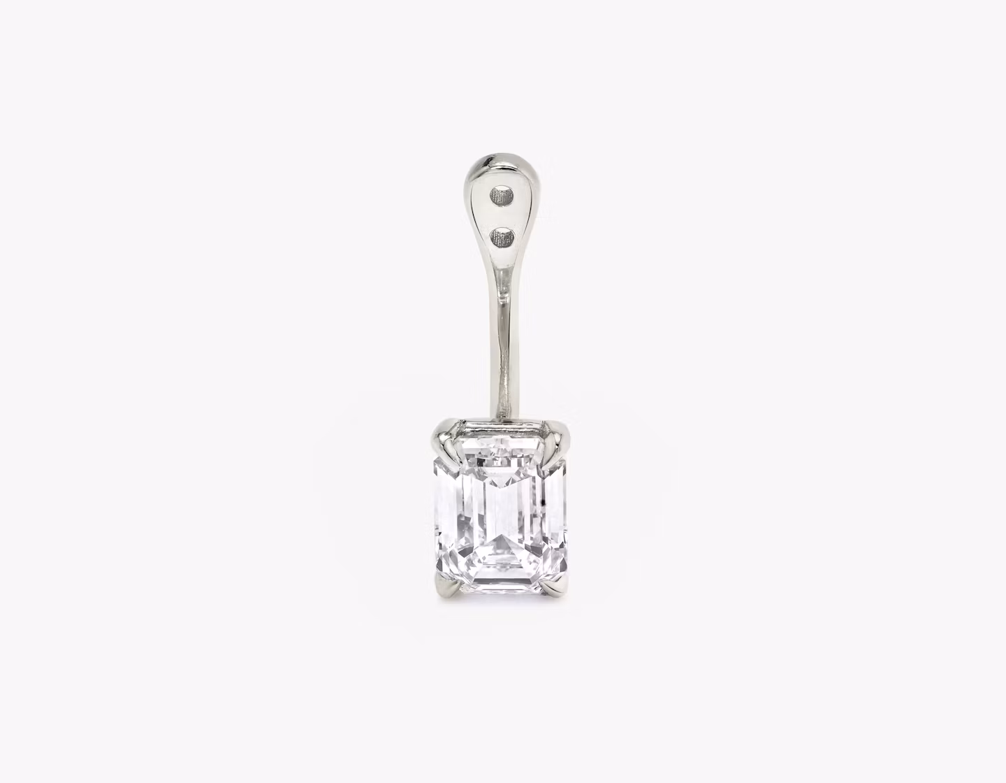 VRAI Solitaire Drop Ear Jacket Emerald | White Gold