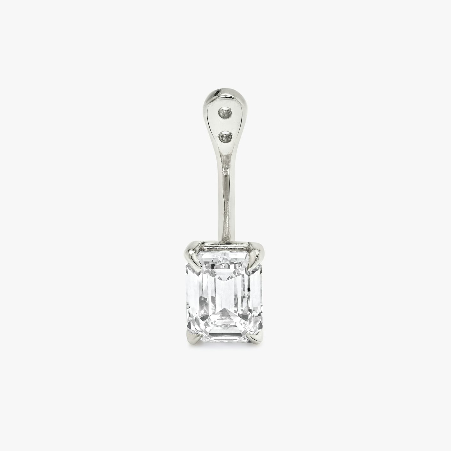 VRAI Solitaire Drop Ear Jacket | Emerald | 14k | White Gold | caratWeight: 0.50ct