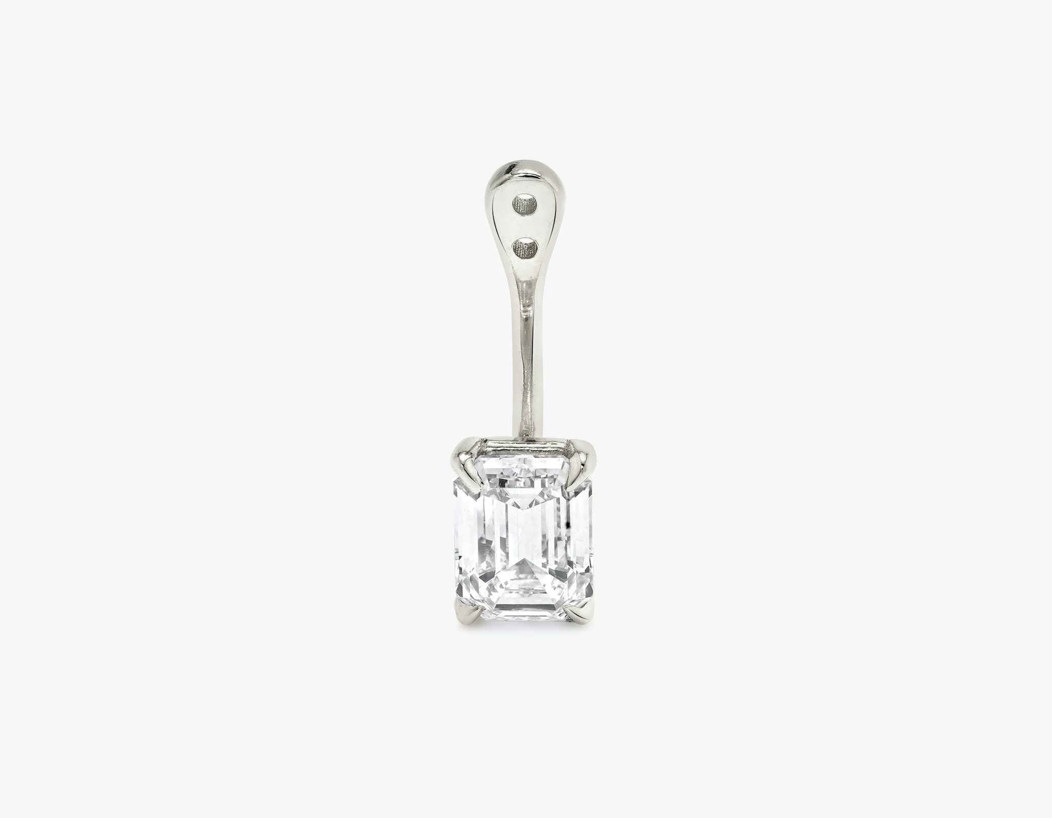 VRAI Solitaire Drop Ear Jacket | Emerald | 14k | White Gold | caratWeight: 0.50ct