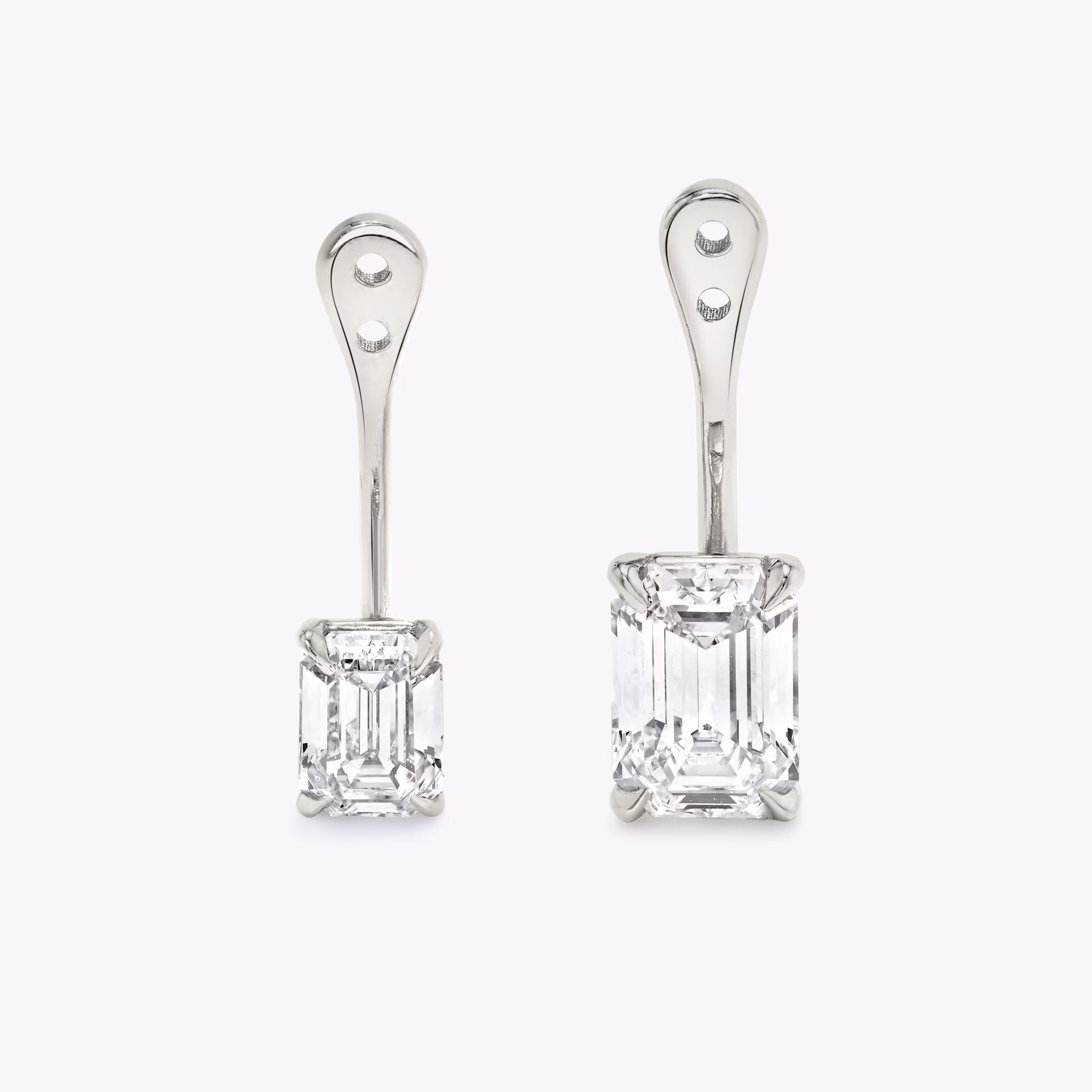 VRAI Solitaire Drop Ear Jacket | Emerald | 14k | White Gold | caratWeight: 0.50ct