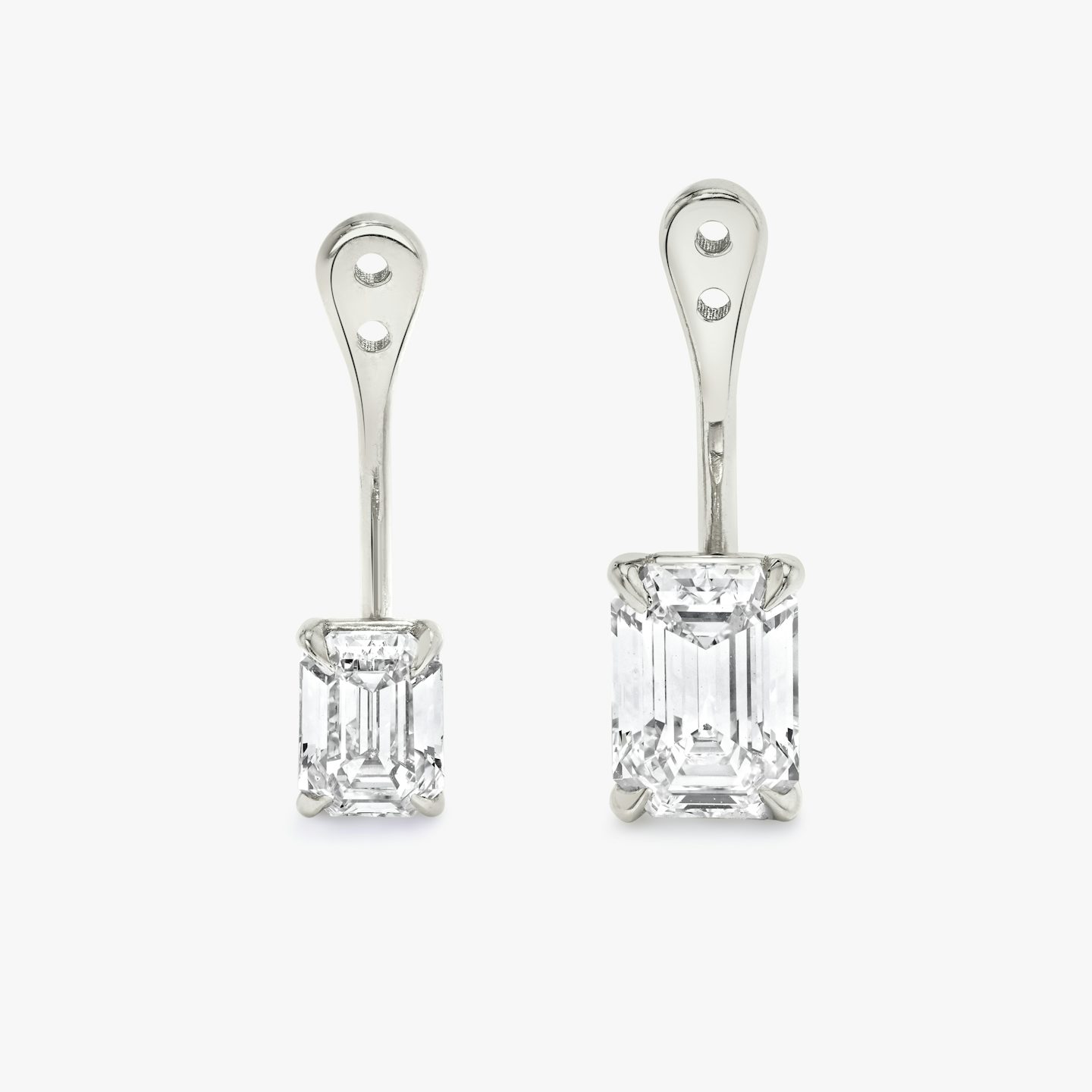 VRAI Solitaire Drop Ear Jacket | Emerald | 14k | White Gold | caratWeight: 0.50ct