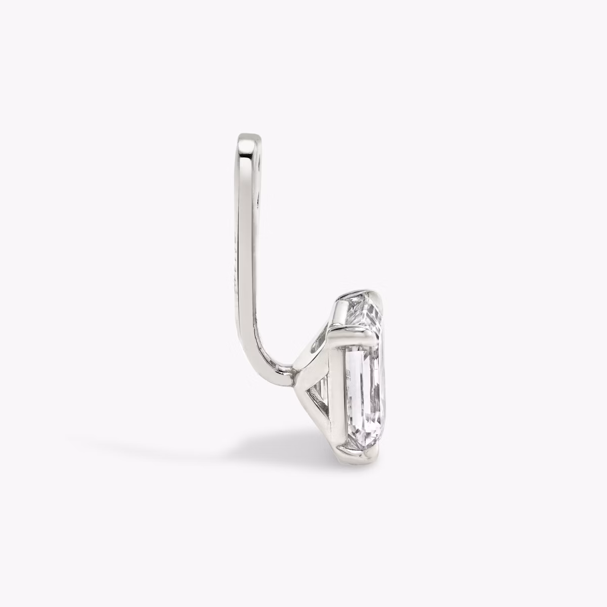 VRAI Solitaire Drop Ear Jacket | Emerald | 14k | White Gold | caratWeight: 1.0ct