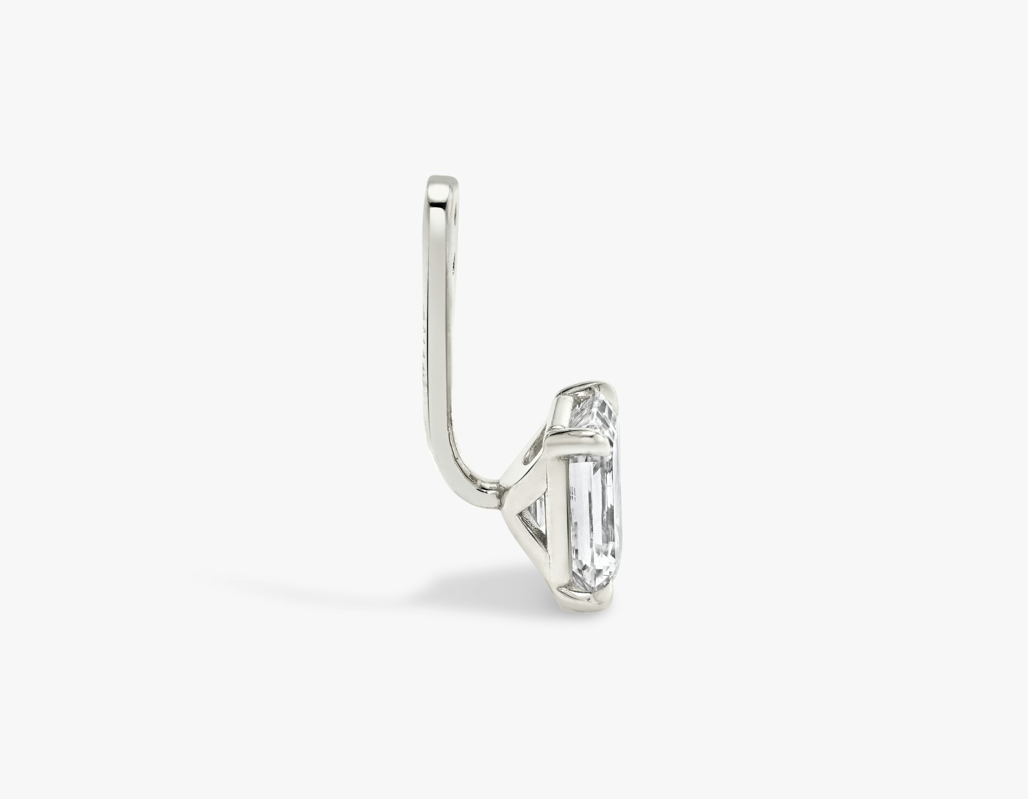 VRAI Solitaire Drop Ear Jacket | Emerald | 14k | White Gold | caratWeight: 0.50ct