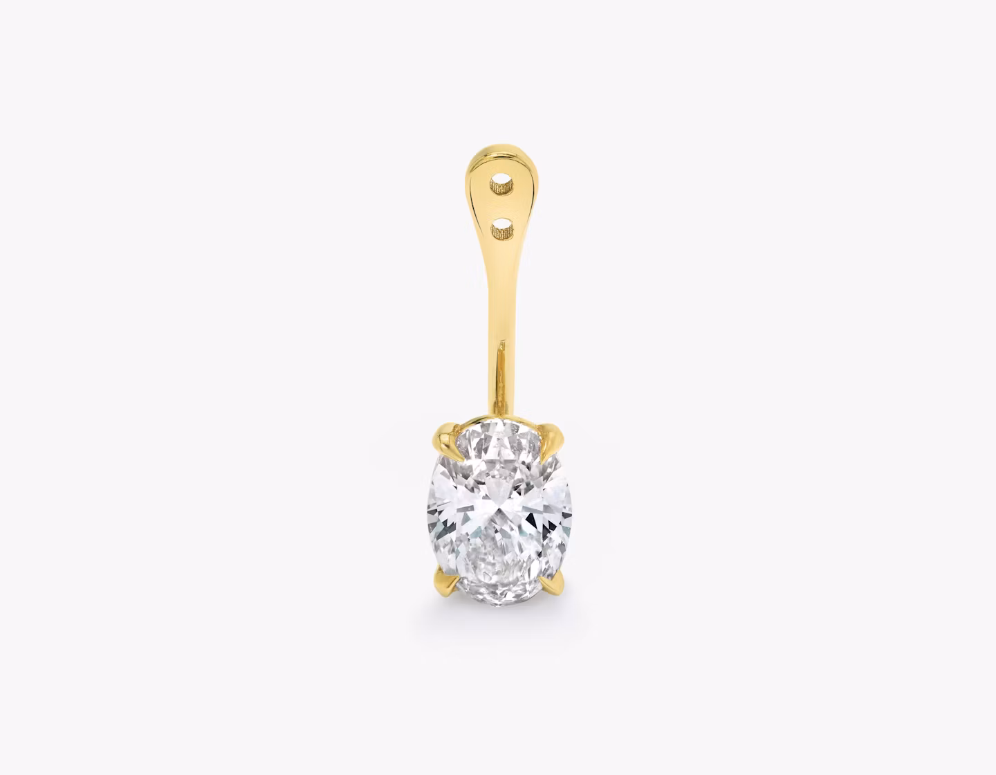 VRAI Solitaire Drop Ear Jacket Oval | Yellow Gold