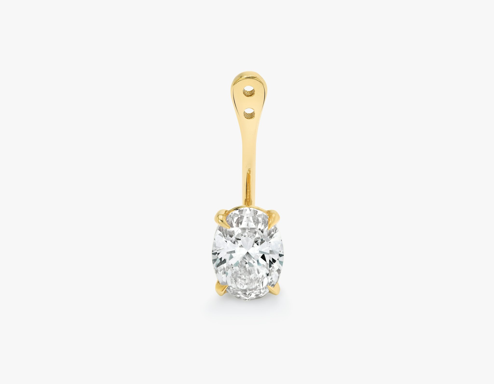 VRAI Solitaire Drop Ear Jacket | Oval | 14k | Yellow Gold | caratWeight: 0.50ct