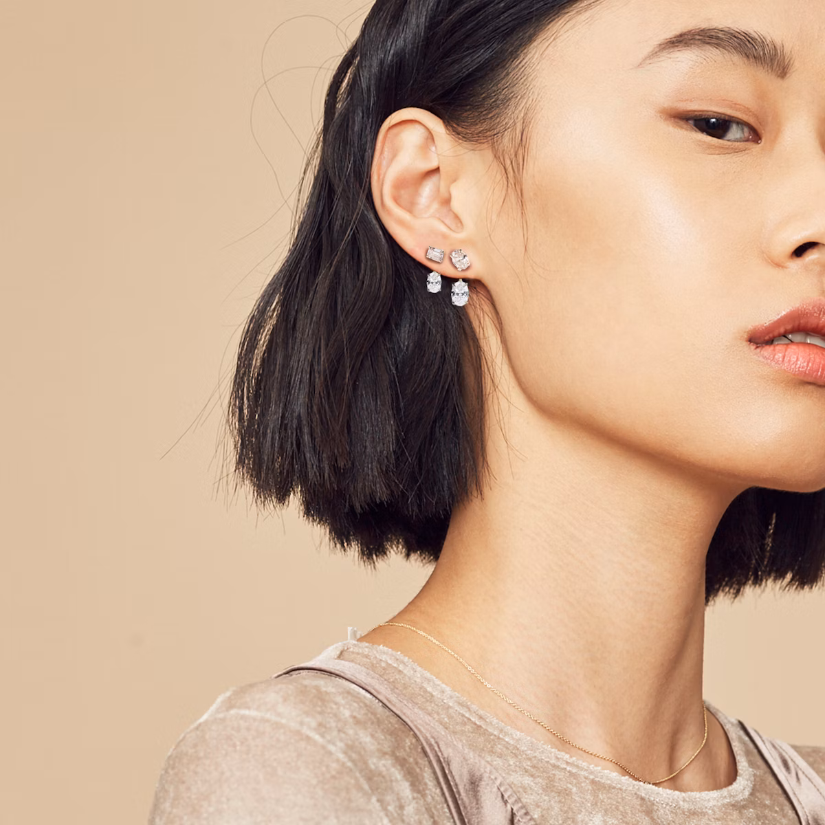 VRAI Solitaire Drop Ear Jacket | Oval | 14k | Yellow Gold | caratWeight: 0.50ct