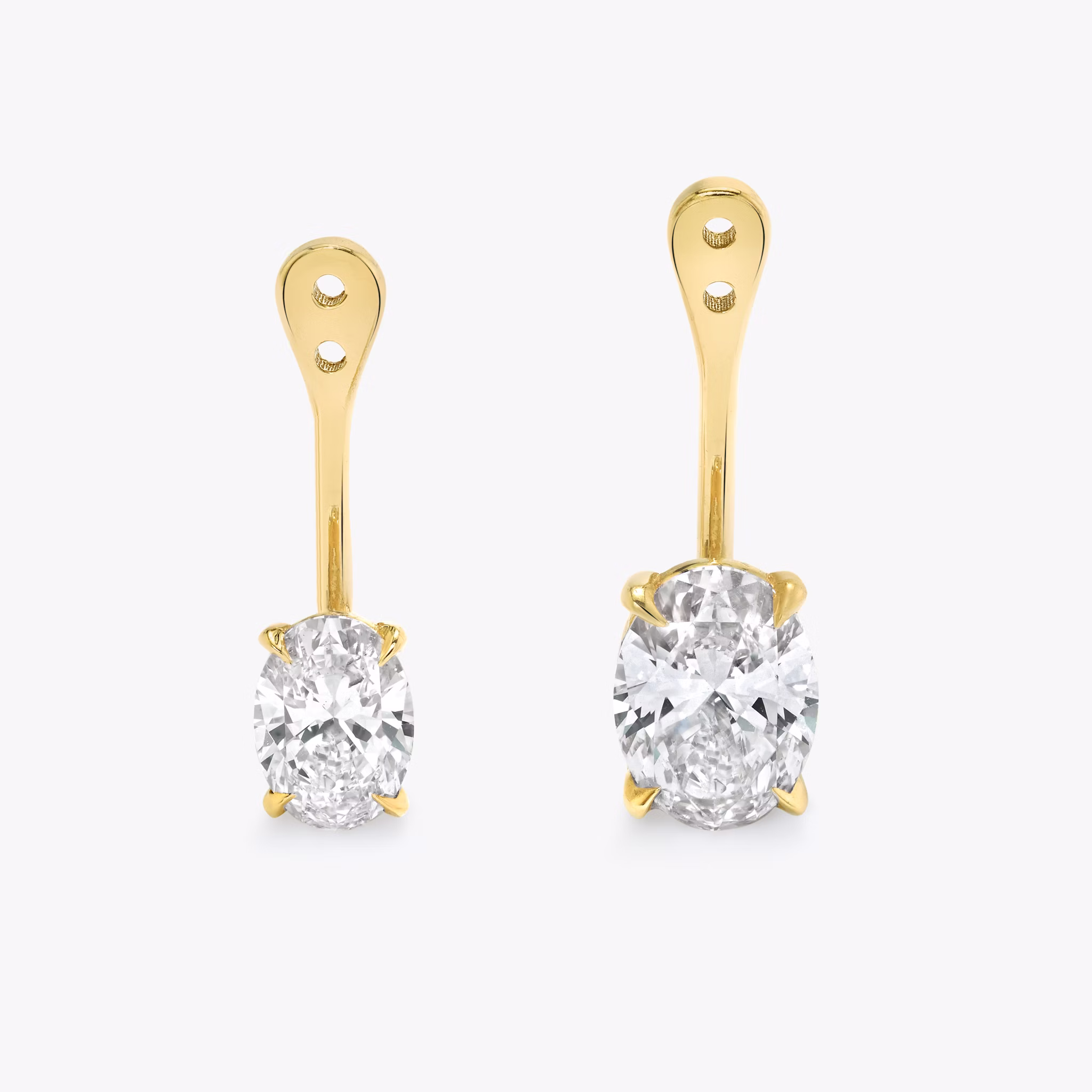 VRAI Solitaire Drop Ear Jacket | Oval | 14k | Yellow Gold | caratWeight: 0.50ct