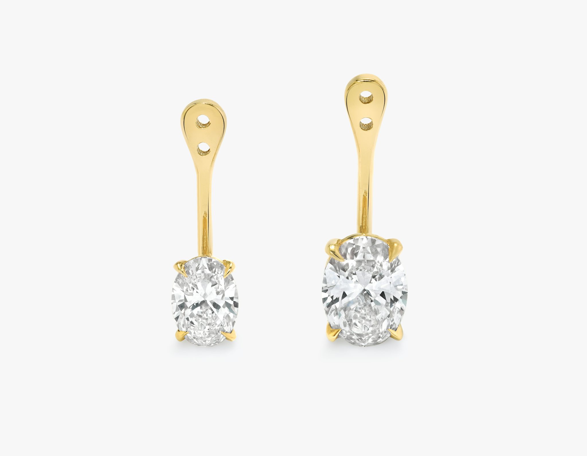 VRAI Solitaire Drop Ear Jacket | Oval | 14k | Yellow Gold | caratWeight: 0.50ct