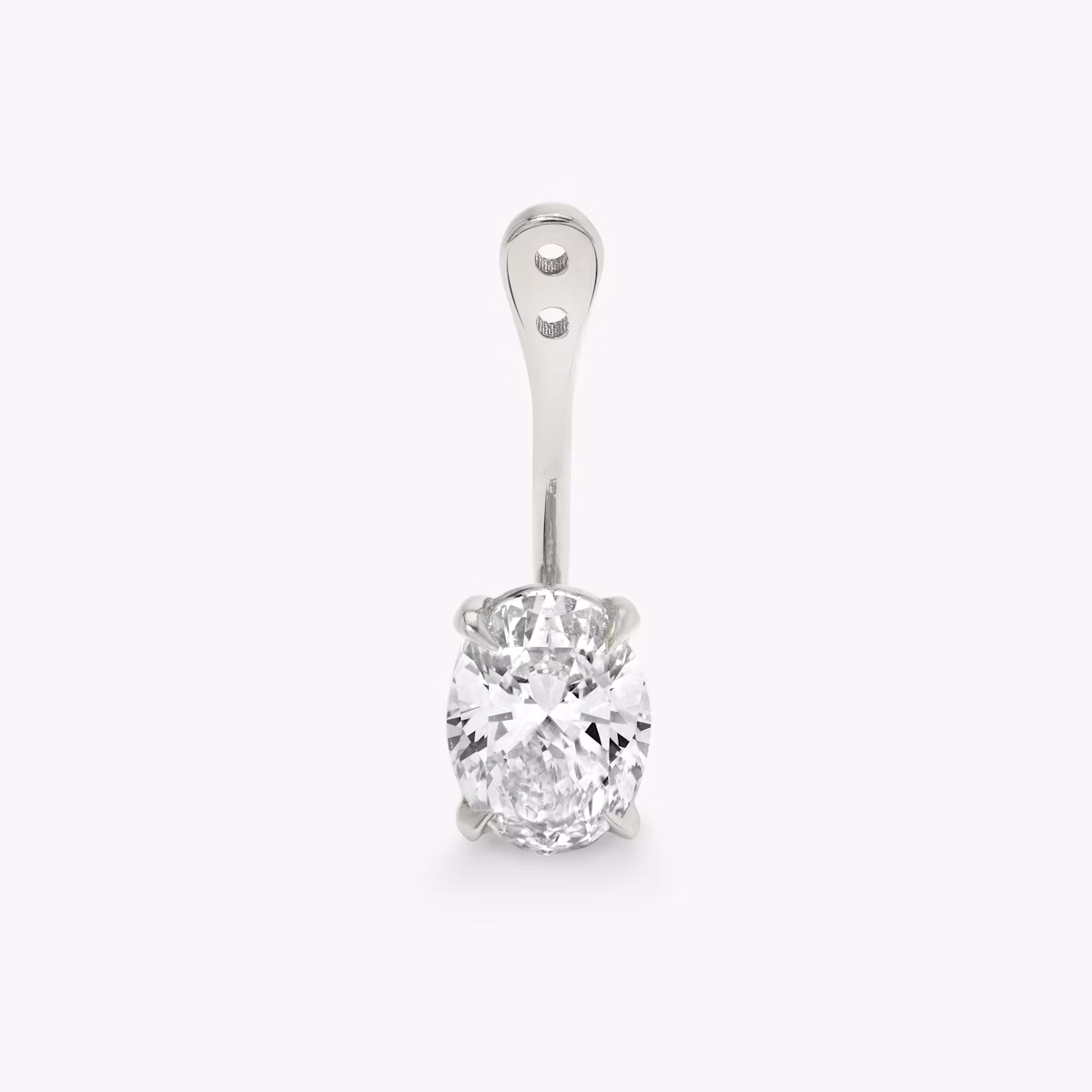 VRAI Solitaire Drop Ear Jacket | Oval | 14k | White Gold | caratWeight: 1.0ct