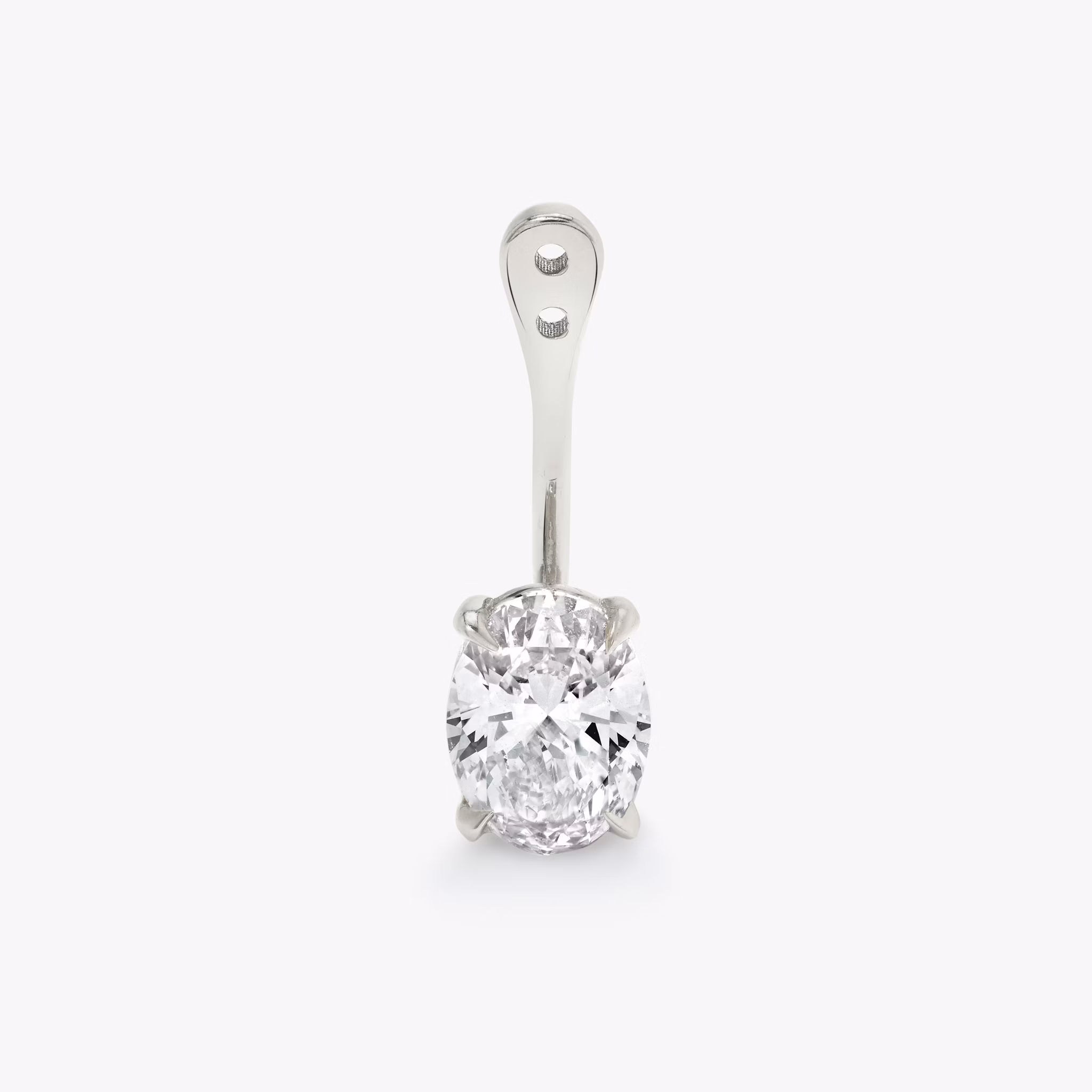 VRAI Solitaire Drop Ear Jacket | Oval | 14k | White Gold | caratWeight: 0.50ct