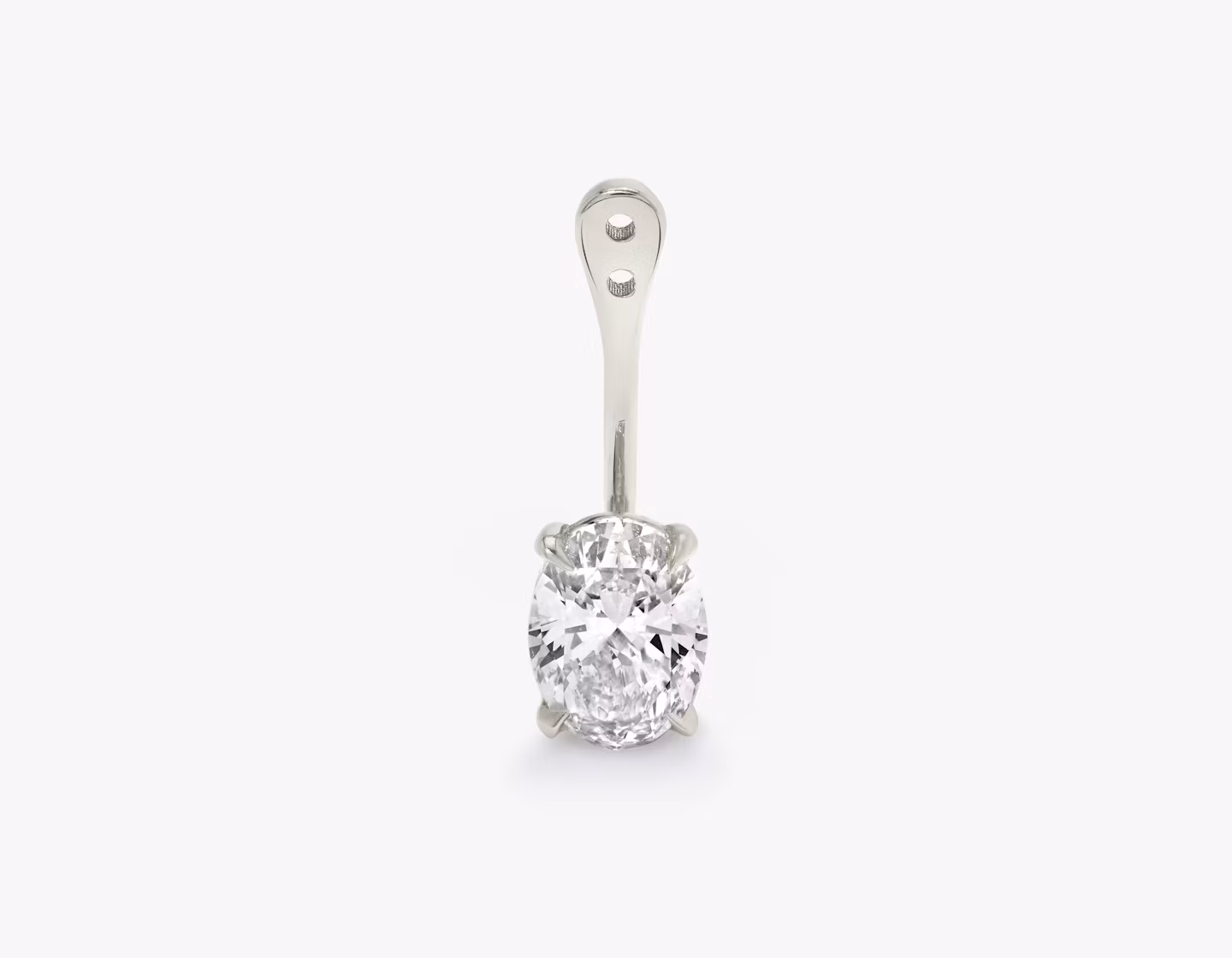 VRAI Solitaire Drop Ear Jacket Oval | White Gold