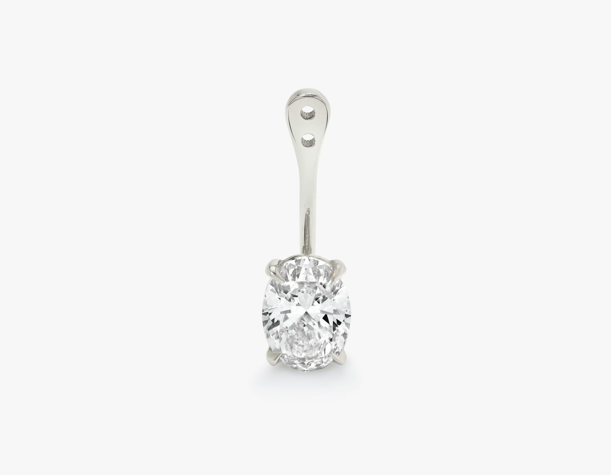 VRAI Solitaire Drop Ear Jacket | Oval | 14k | White Gold | caratWeight: 0.50ct