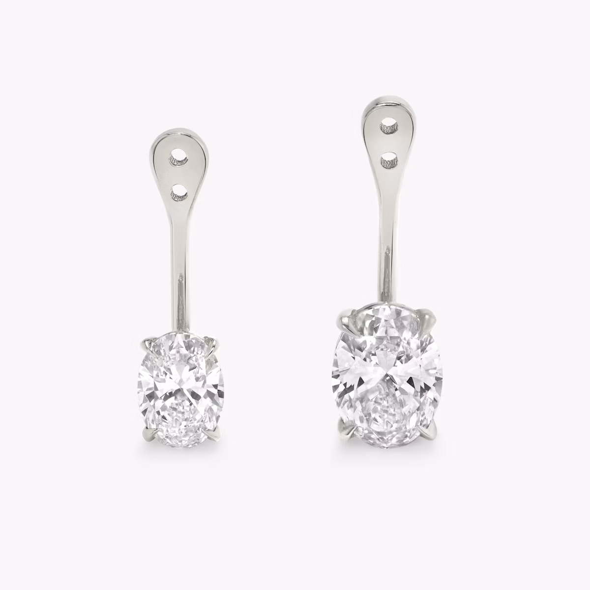 VRAI Solitaire Drop Ear Jacket | Oval | 14k | White Gold | caratWeight: 1.0ct
