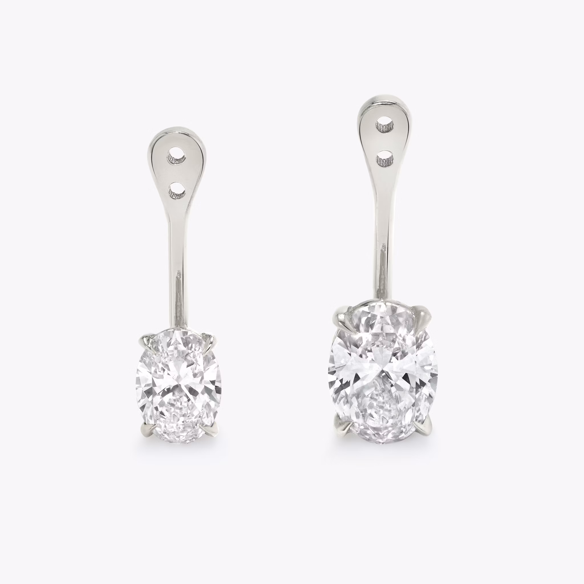 VRAI Solitaire Drop Ear Jacket | Oval | 14k | White Gold | caratWeight: 0.50ct