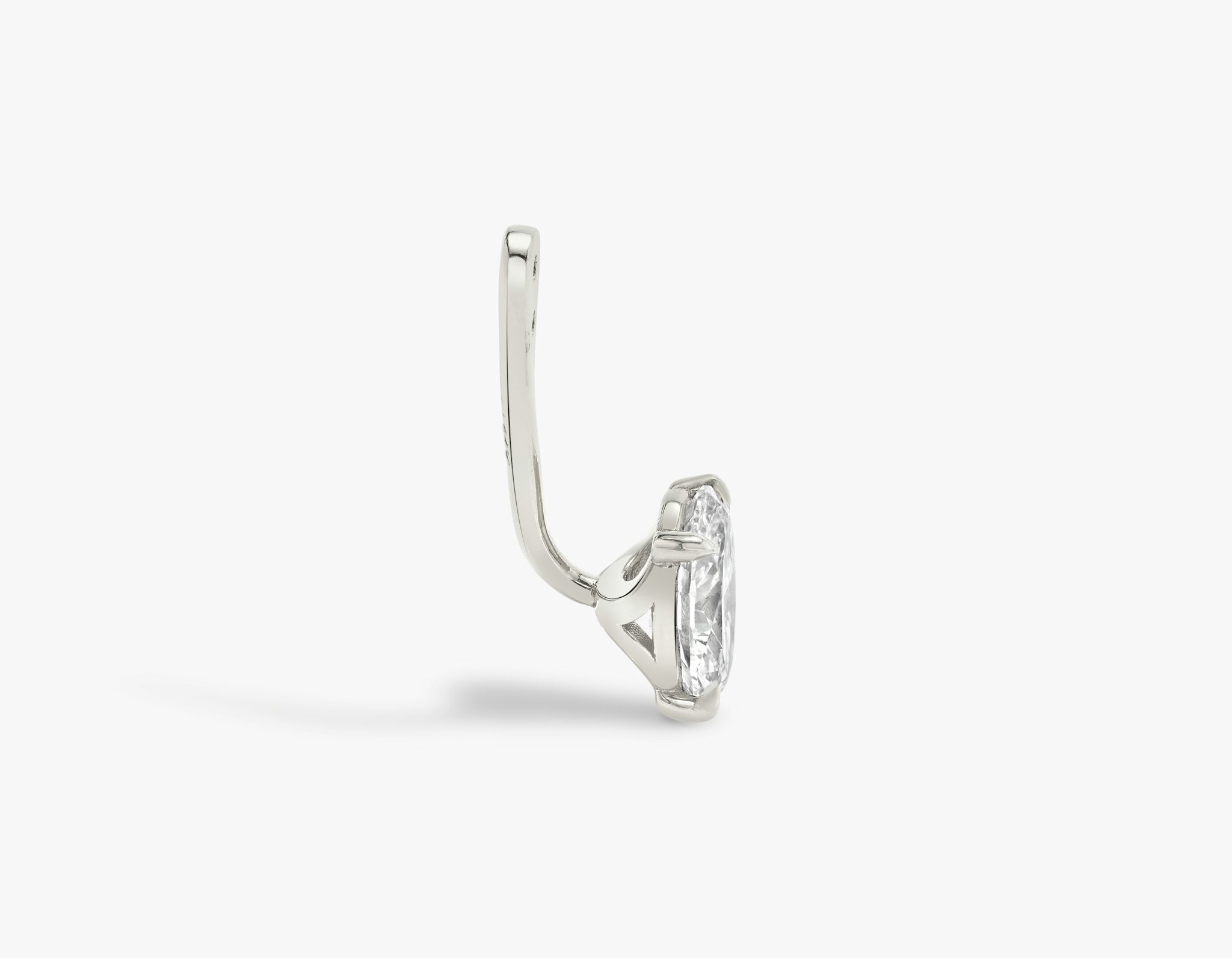 VRAI Solitaire Drop Ear Jacket | Oval | 14k | White Gold | caratWeight: 0.50ct