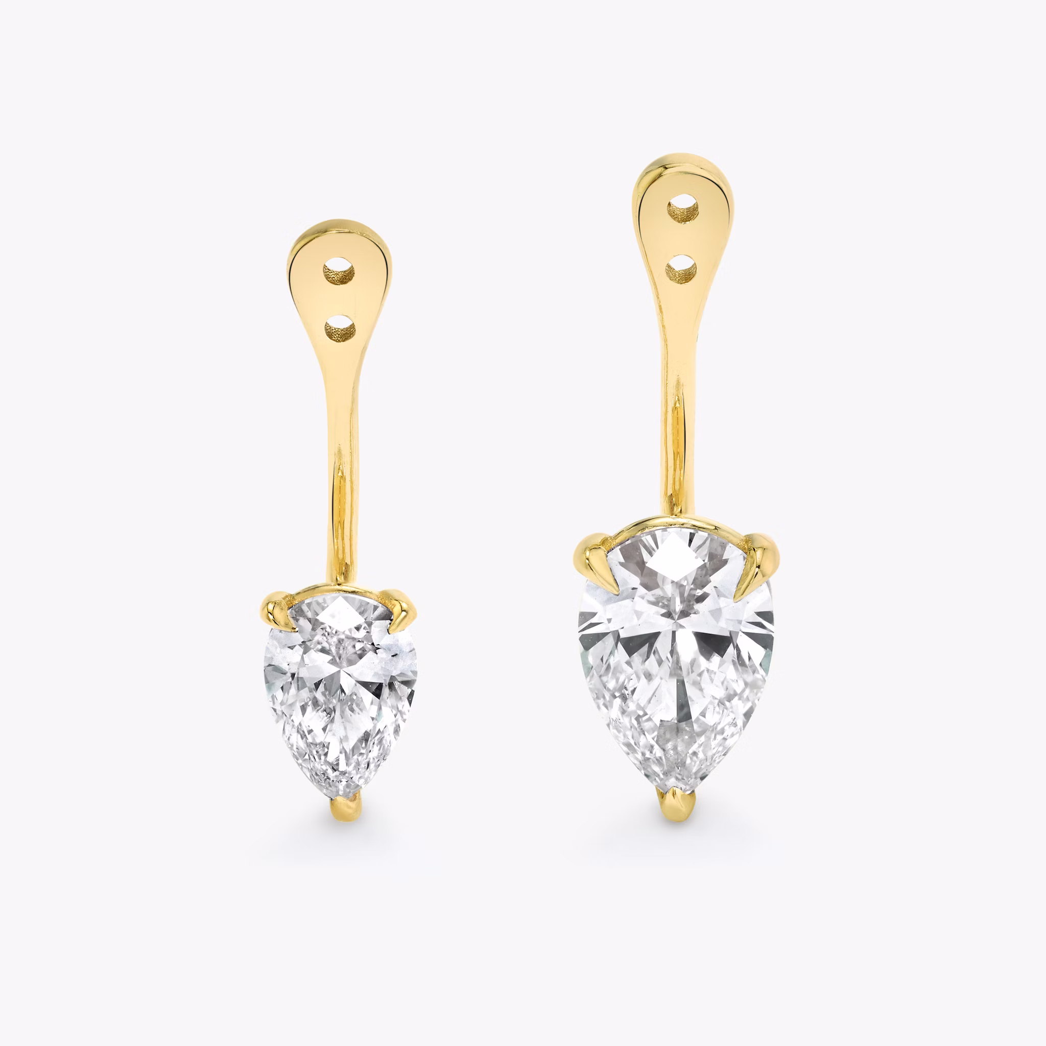 VRAI Solitaire Drop Ear Jacket | Pear | 14k | Yellow Gold | caratWeight: 0.50ct
