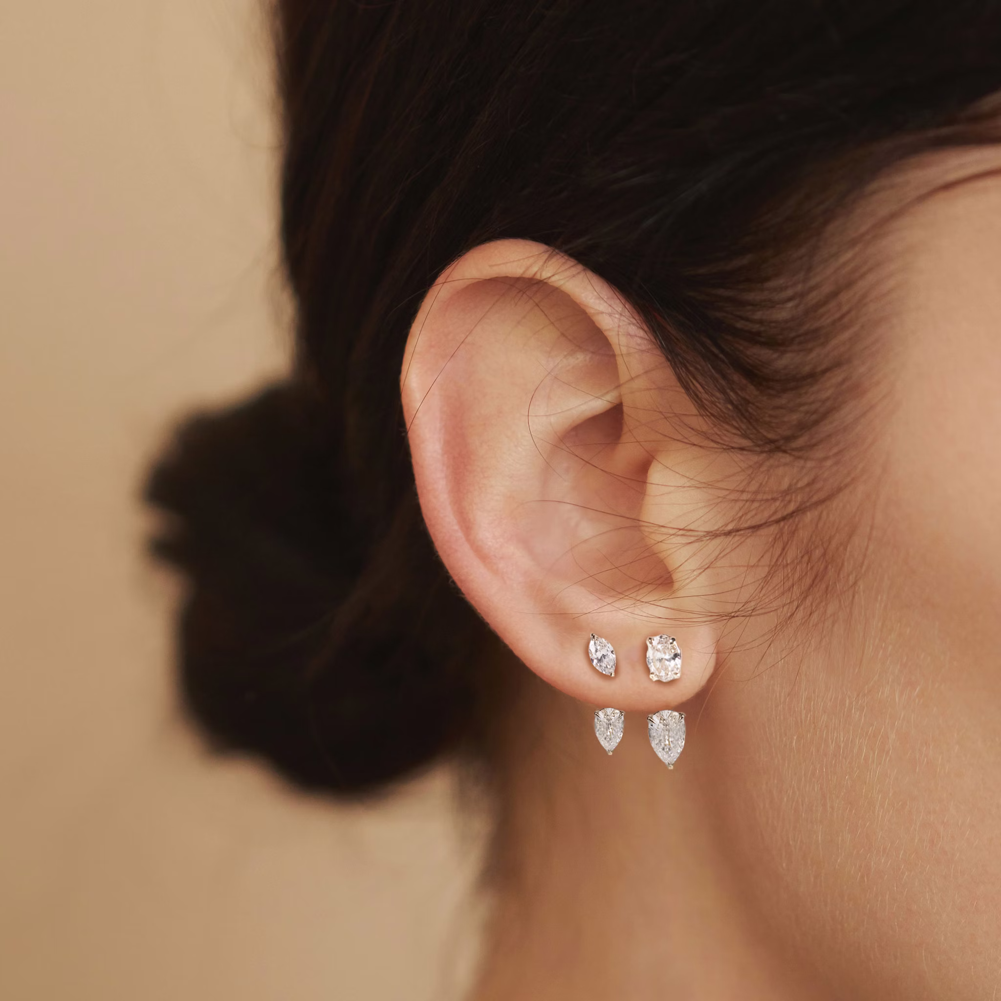 VRAI Solitaire Drop Ear Jacket | Pear | 14k | Yellow Gold | caratWeight: 0.50ct