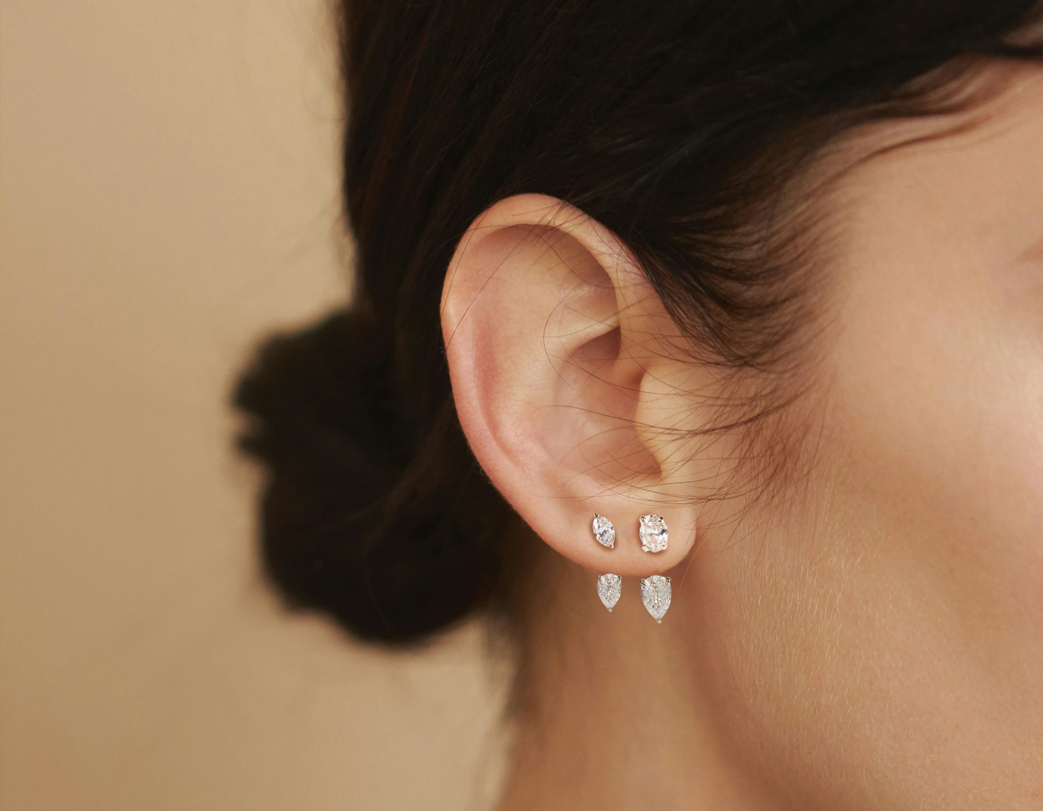 VRAI Solitaire Drop Ear Jacket | Pear | 14k | Yellow Gold | caratWeight: 0.50ct