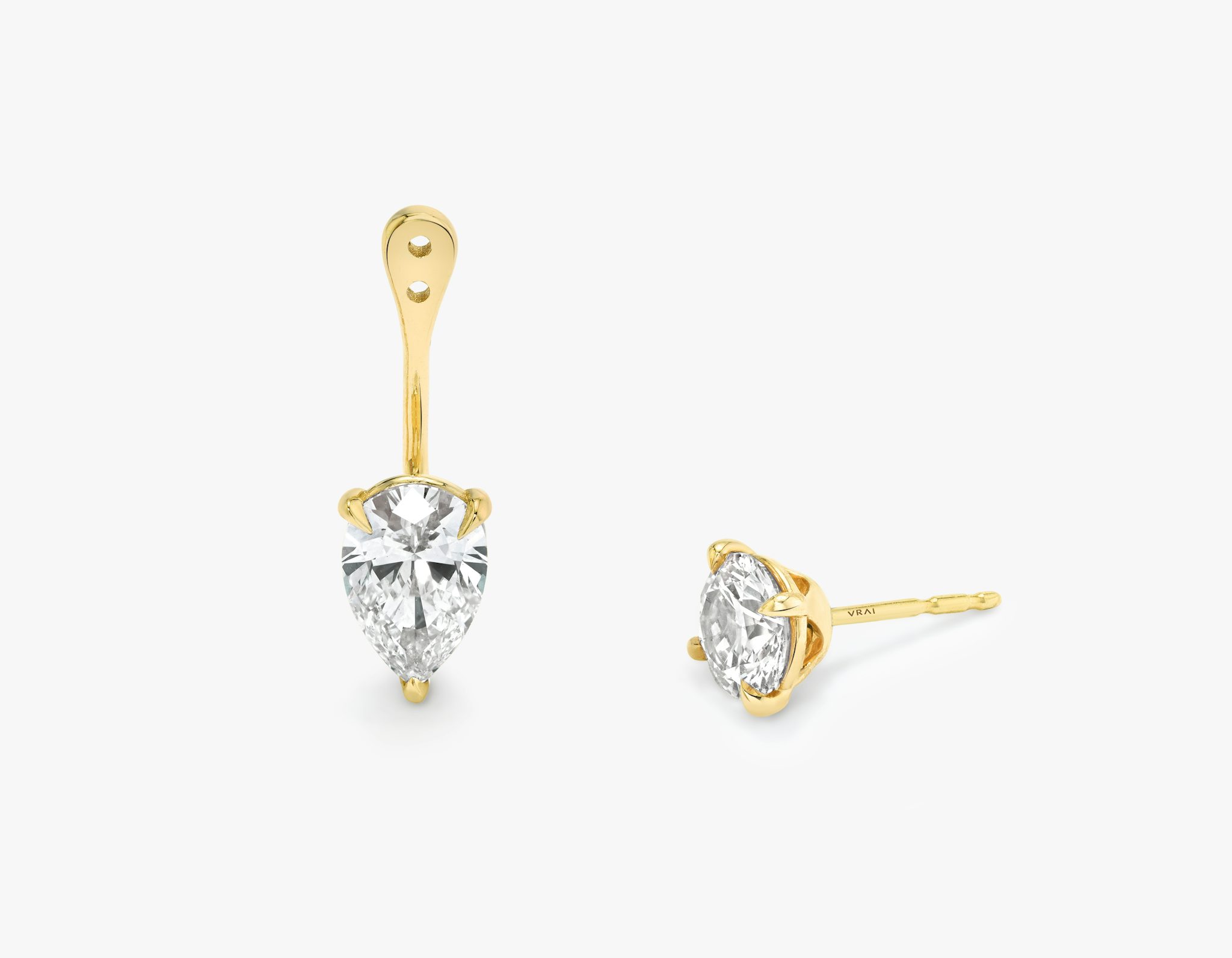 VRAI Solitaire Drop Ear Jacket | Pear | 14k | Yellow Gold | caratWeight: 0.50ct