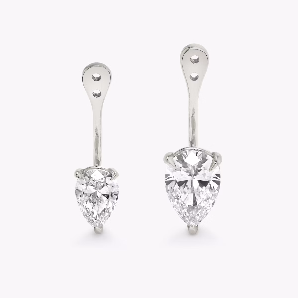 VRAI Solitaire Drop Ear Jacket | Pear | 14k | White Gold | caratWeight: 1.0ct