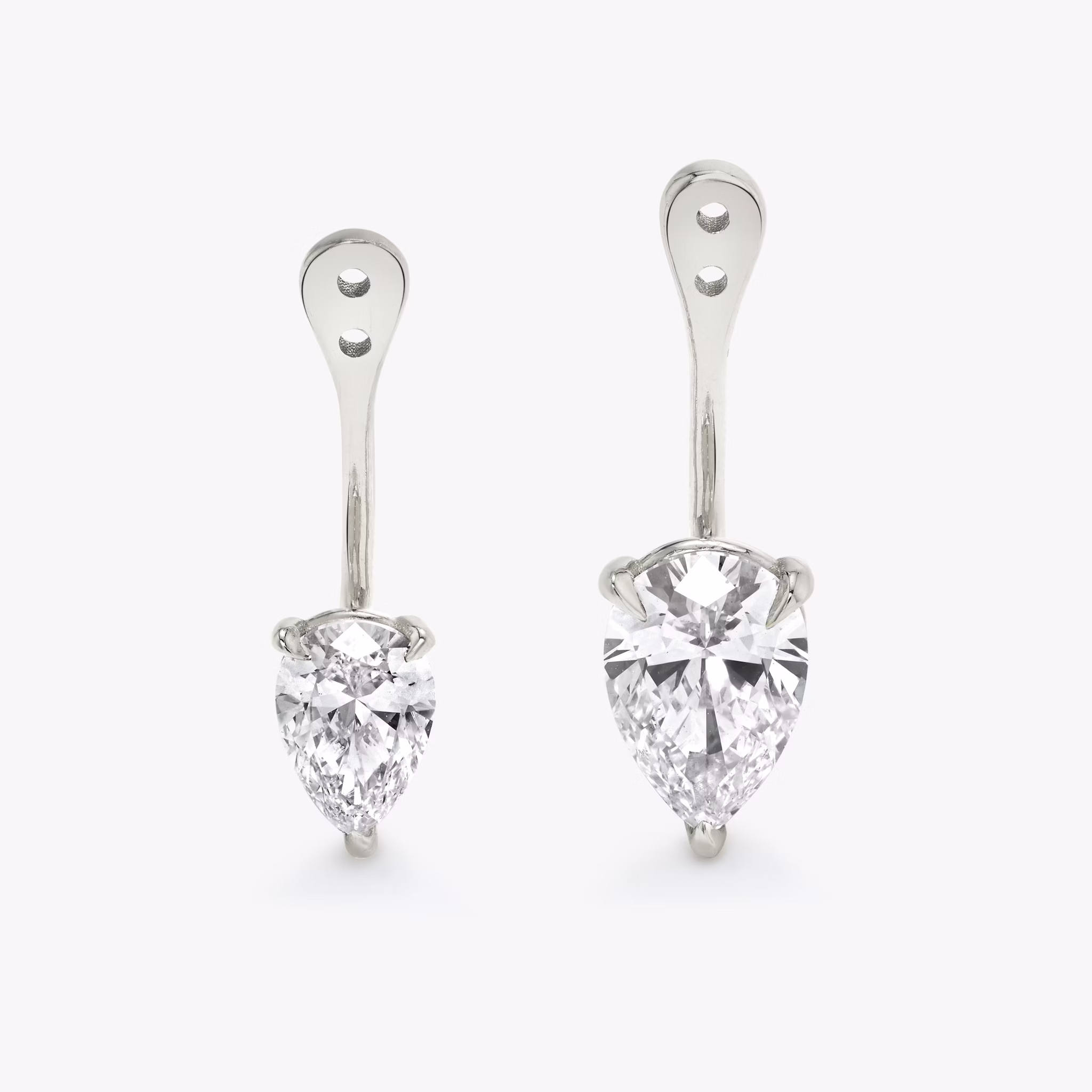 VRAI Solitaire Drop Ear Jacket | Pear | 14k | White Gold | caratWeight: 0.50ct