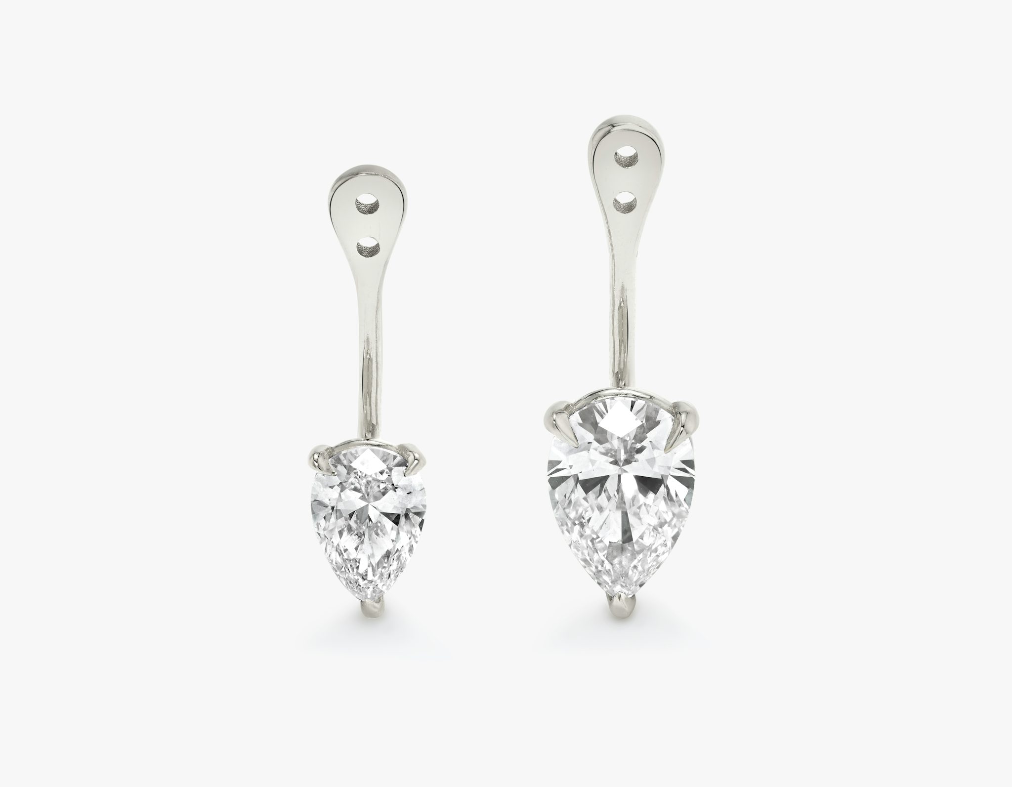 VRAI Solitaire Drop Ear Jacket | Pear | 14k | White Gold | caratWeight: 0.50ct