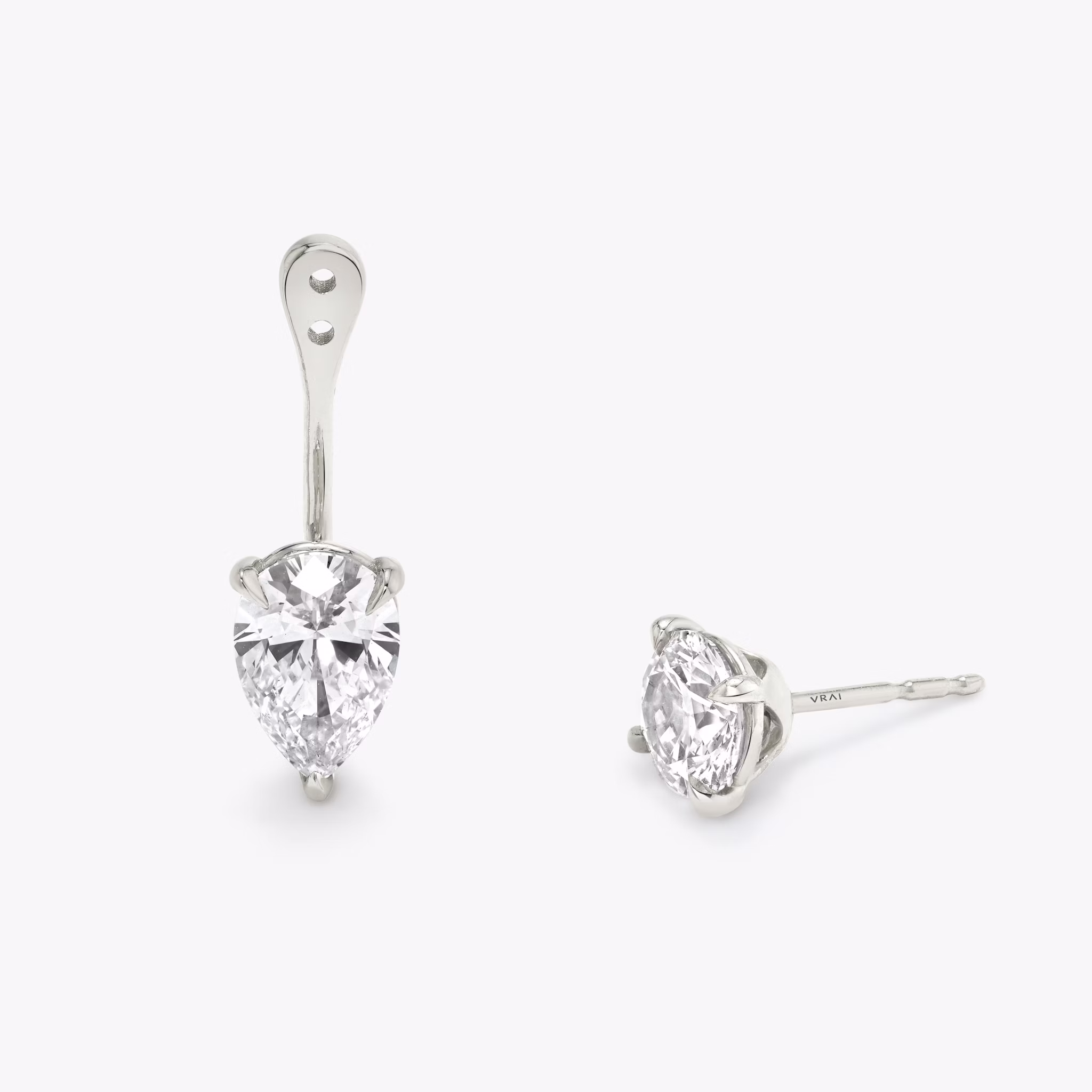 VRAI Solitaire Drop Ear Jacket | Pear | 14k | White Gold | caratWeight: 0.50ct
