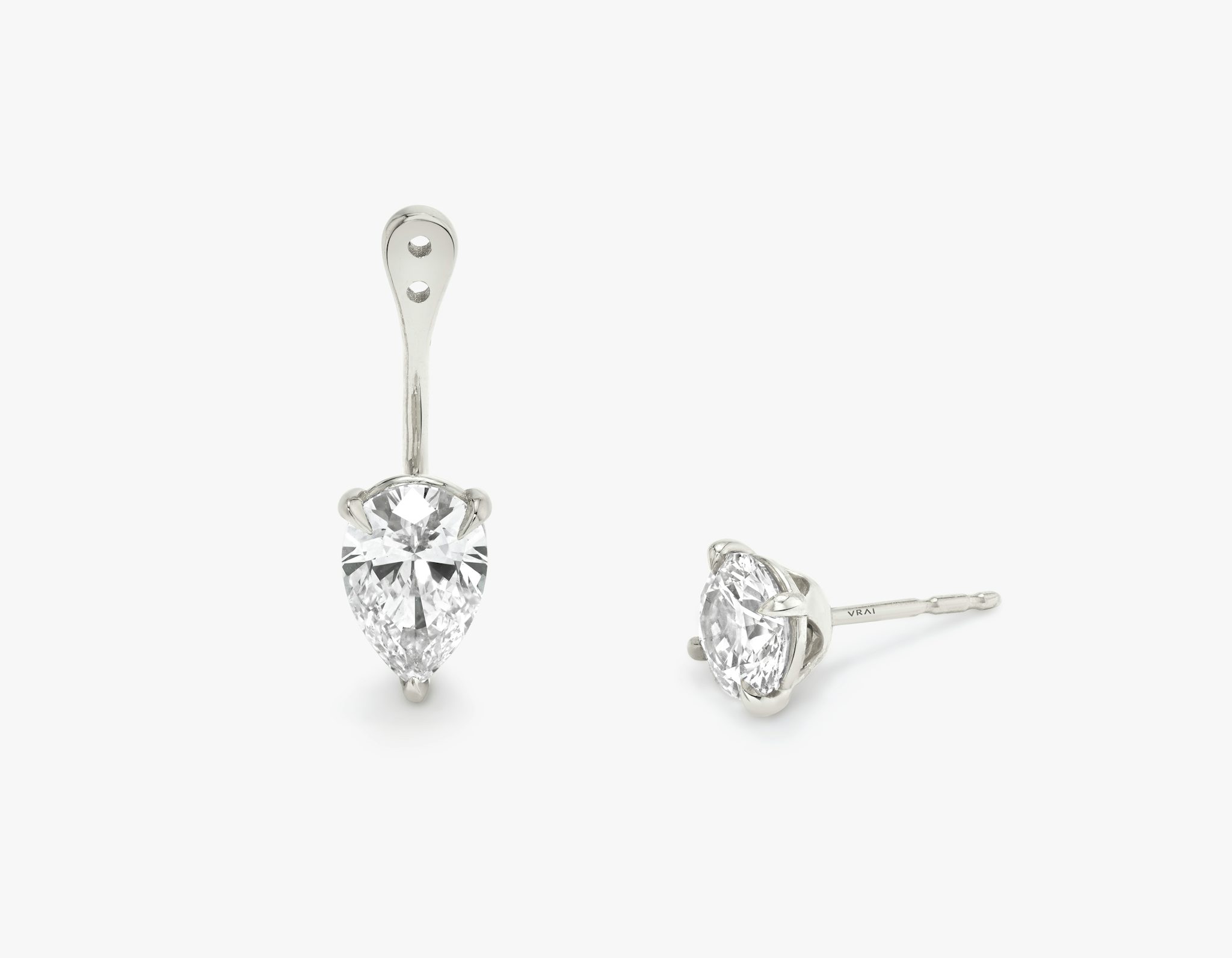 VRAI Solitaire Drop Ear Jacket | Pear | 14k | White Gold | caratWeight: 0.50ct