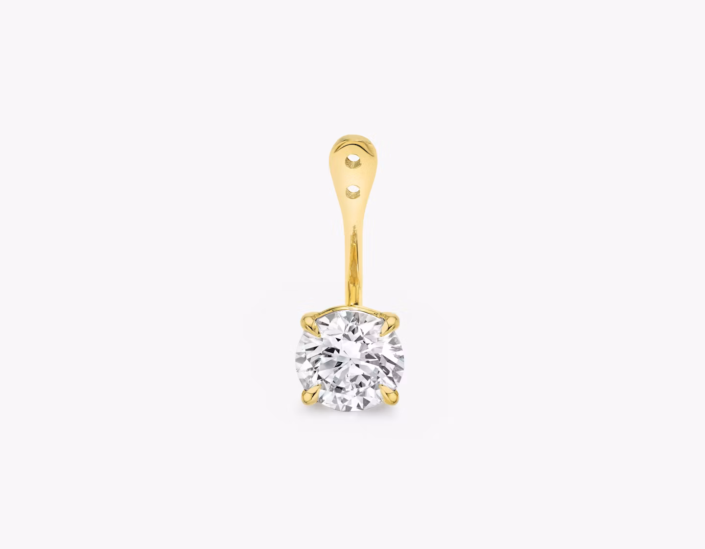 Veste d'oreille Solitaire VRAI Rond Brillant | Yellow Gold