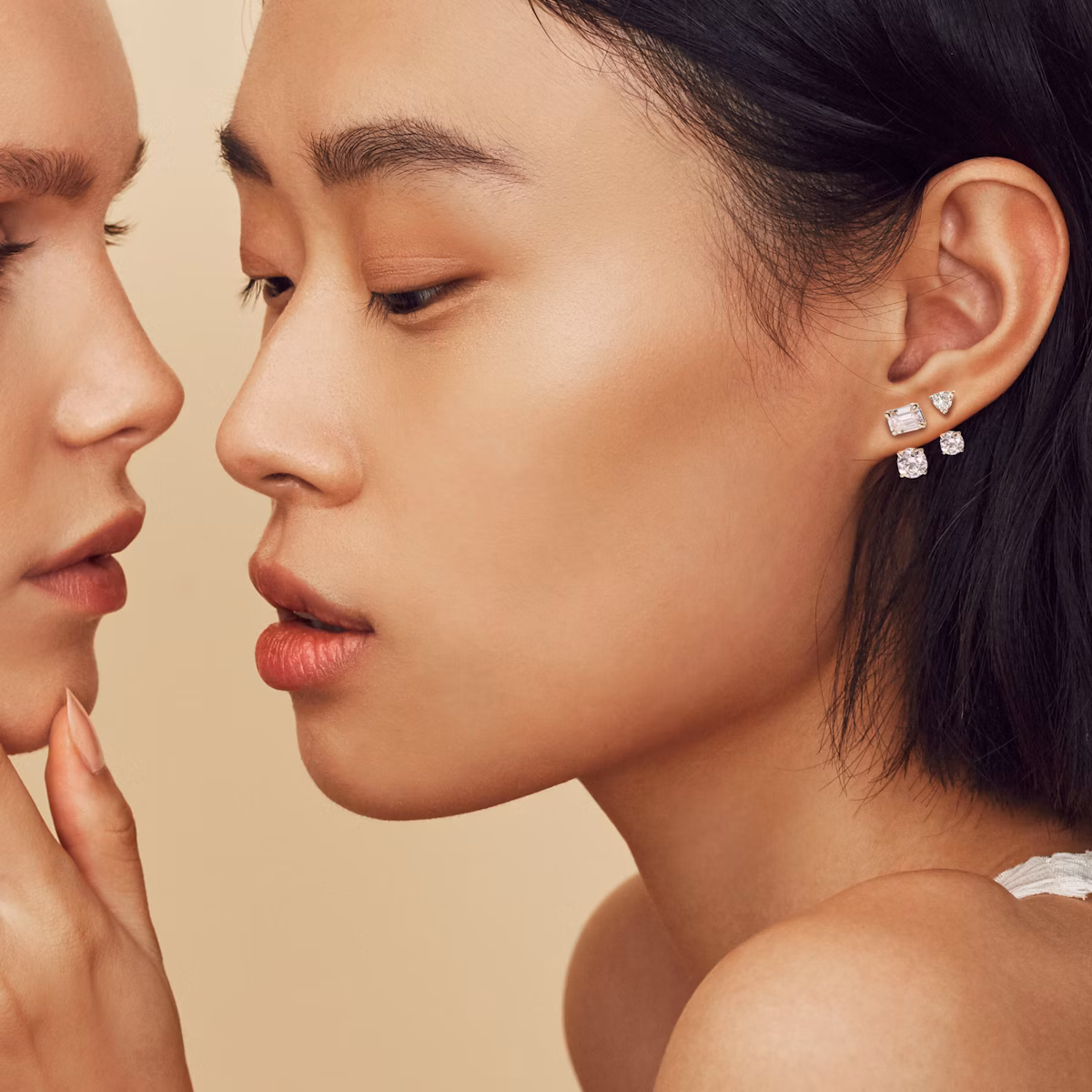 VRAI Solitaire Drop Ear Jacket | Round Brilliant | 14k | White Gold | caratWeight: 1.0ct