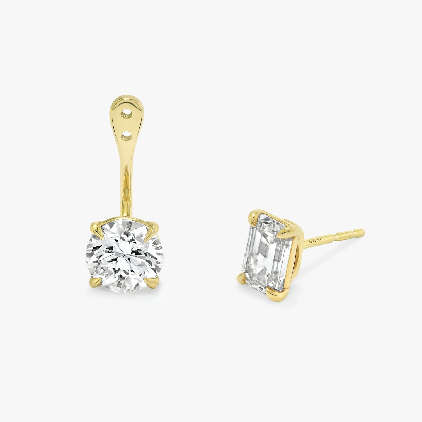 VRAI Solitaire Drop Ear Jacket | Round Brilliant | 14k | Yellow Gold | caratWeight: 0.50ct