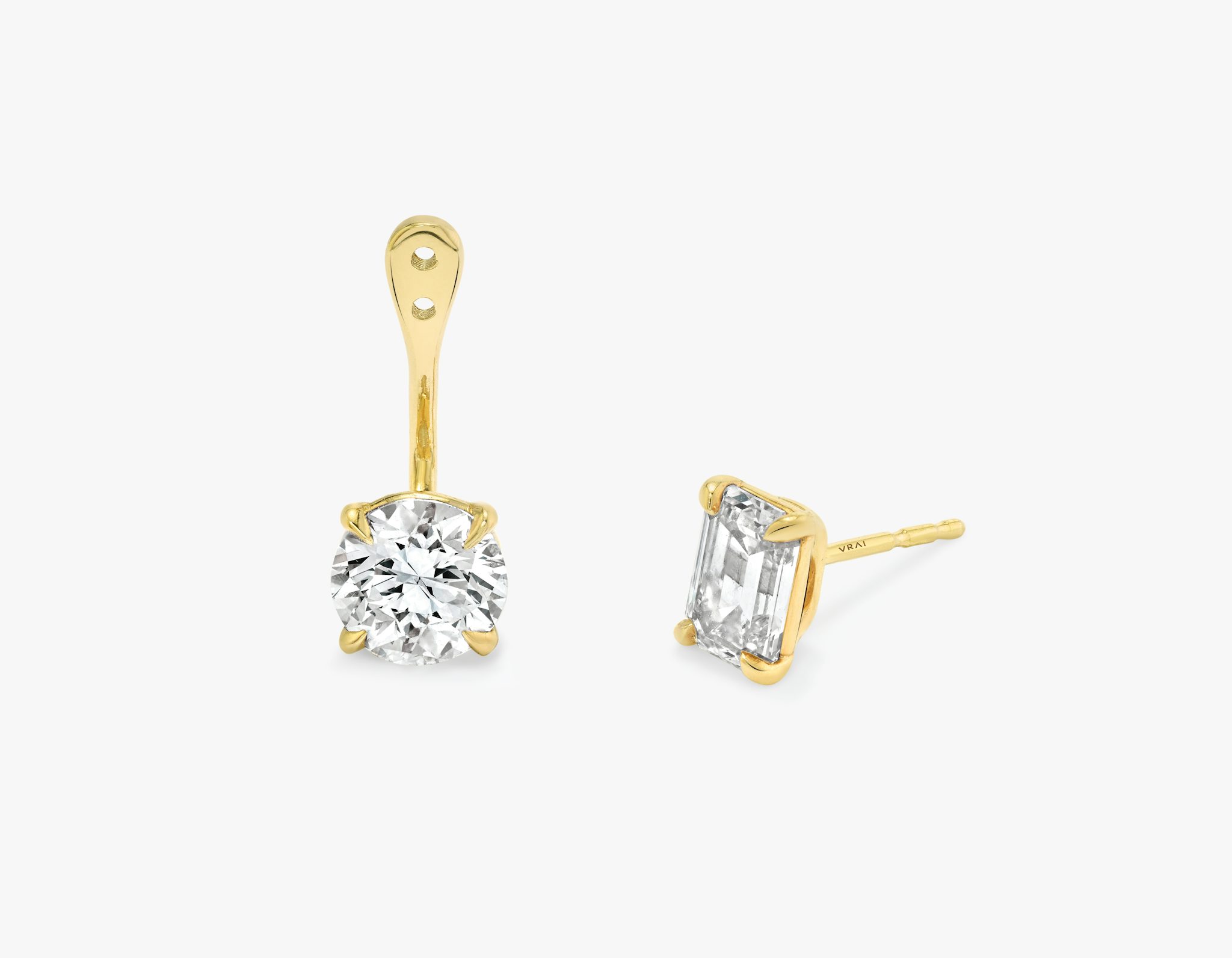 VRAI Solitaire Drop Ear Jacket | Round Brilliant | 14k | Yellow Gold | caratWeight: 0.50ct