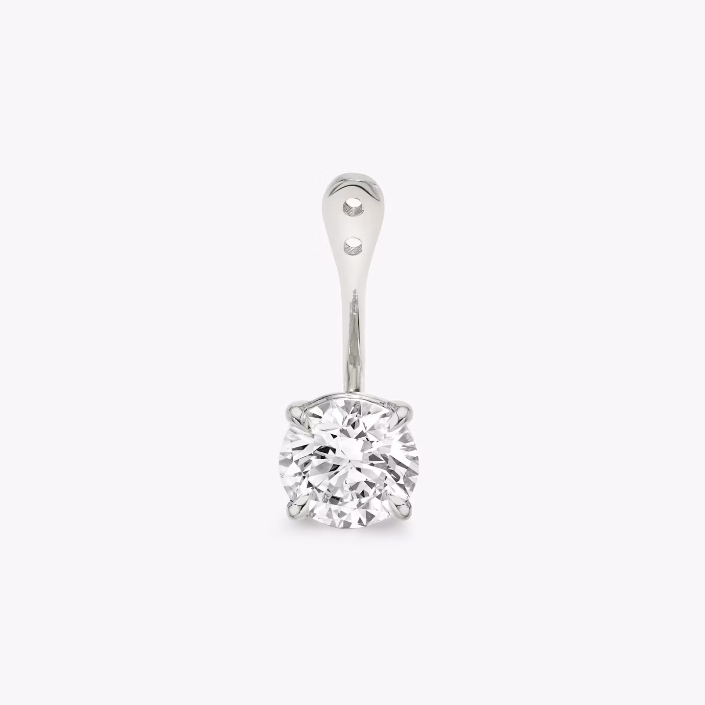 Veste d'oreille Solitaire VRAI | Rond Brillant | 14k | Or blanc | caratWeight: 0.50ct