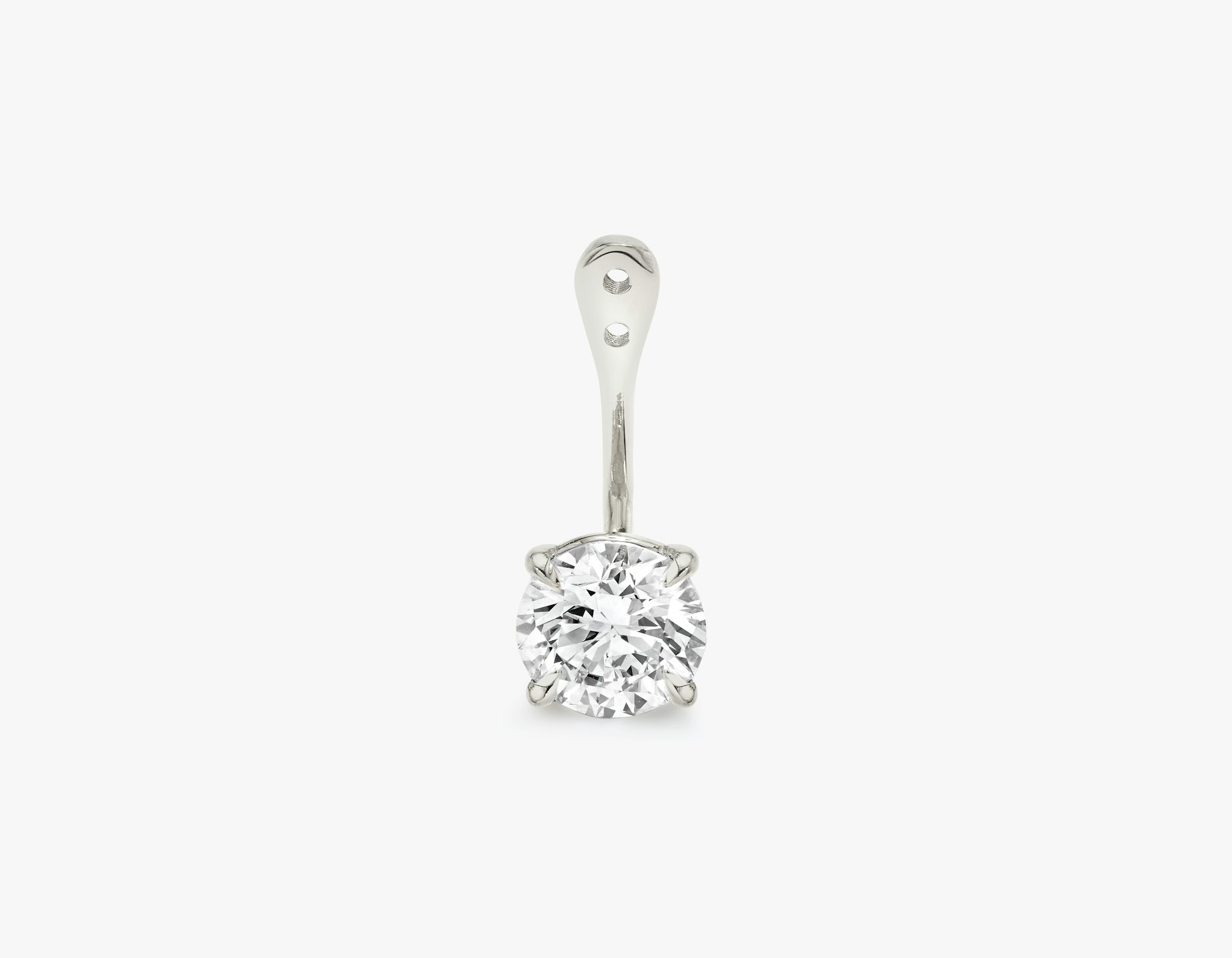 VRAI Solitaire Drop Ear Jacket | Round Brilliant | 14k | White Gold | caratWeight: 1.0ct
