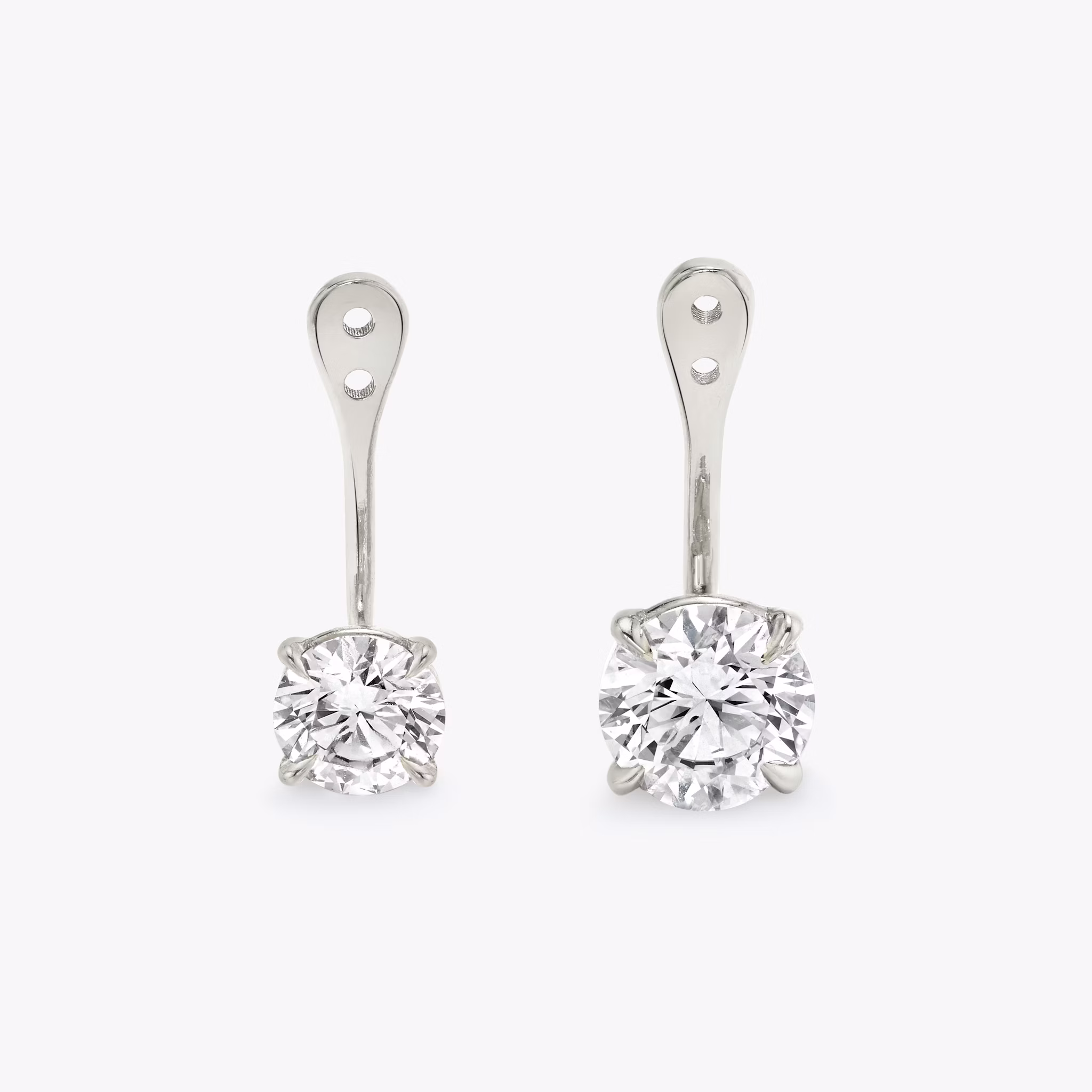 VRAI Solitaire Drop Ear Jacket | Round Brilliant | 14k | White Gold | caratWeight: 1.0ct