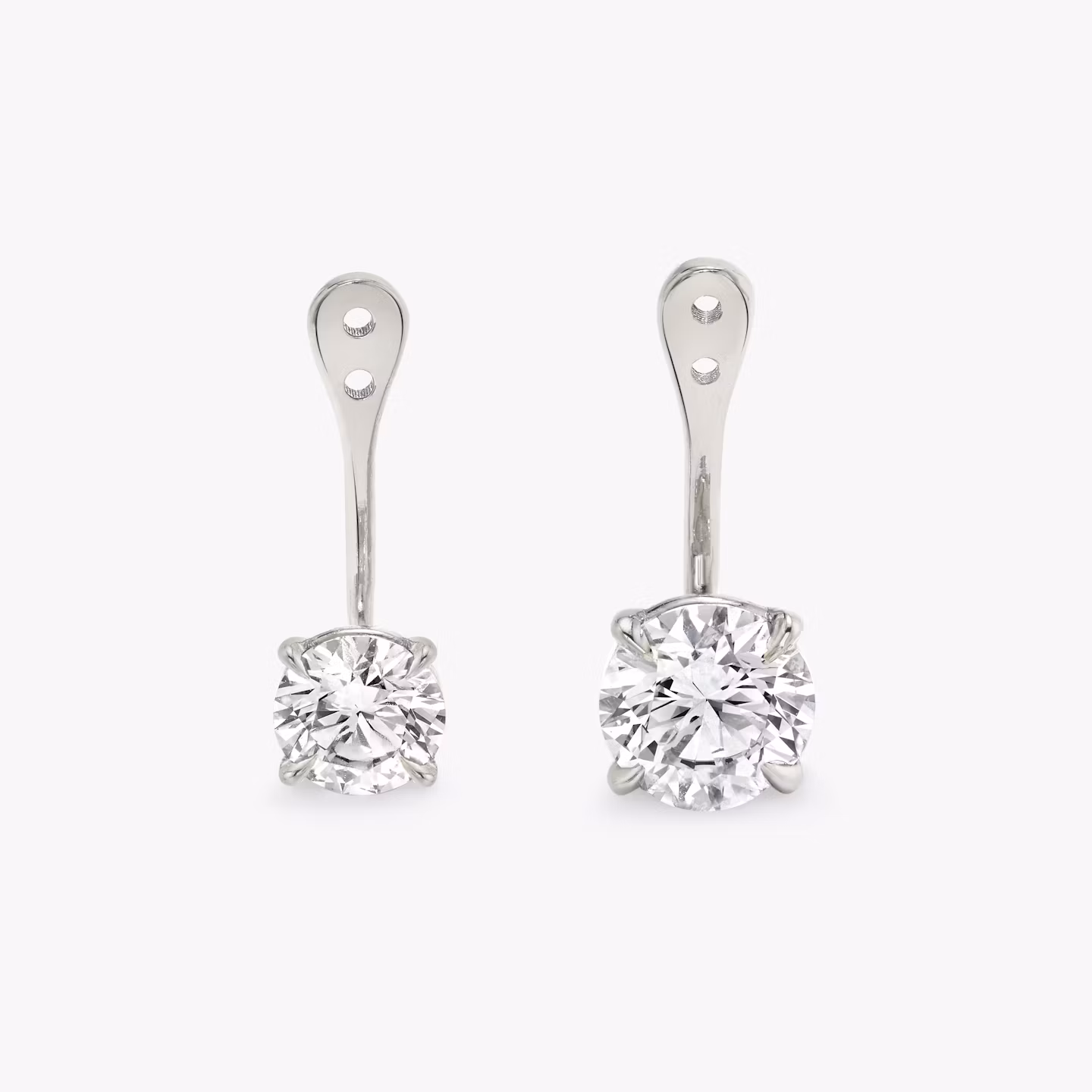 Veste d'oreille Solitaire VRAI | Rond Brillant | 14k | Or blanc | caratWeight: 0.50ct