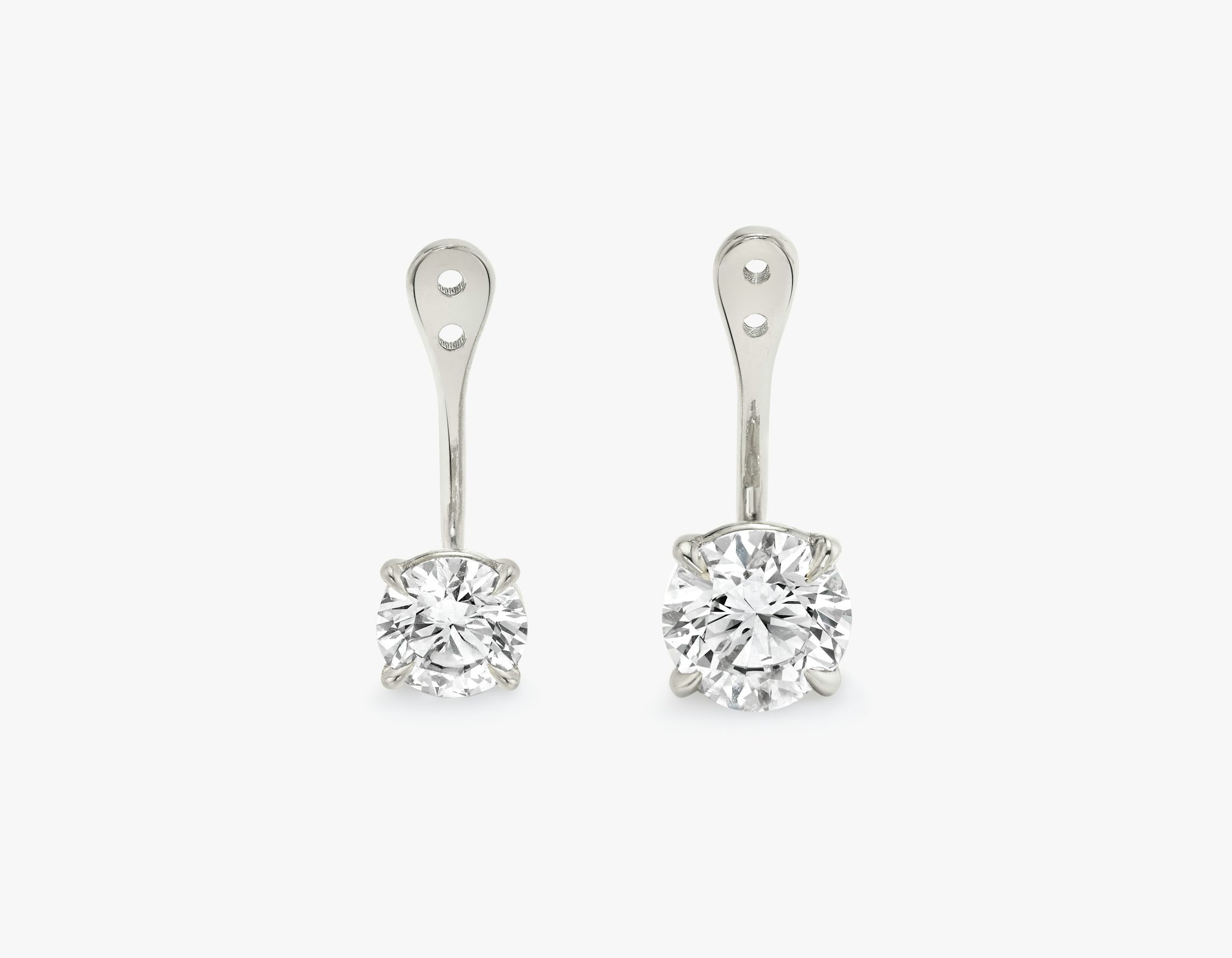 VRAI Solitaire Drop Ear Jacket | Round Brilliant | 14k | White Gold | caratWeight: 1.0ct