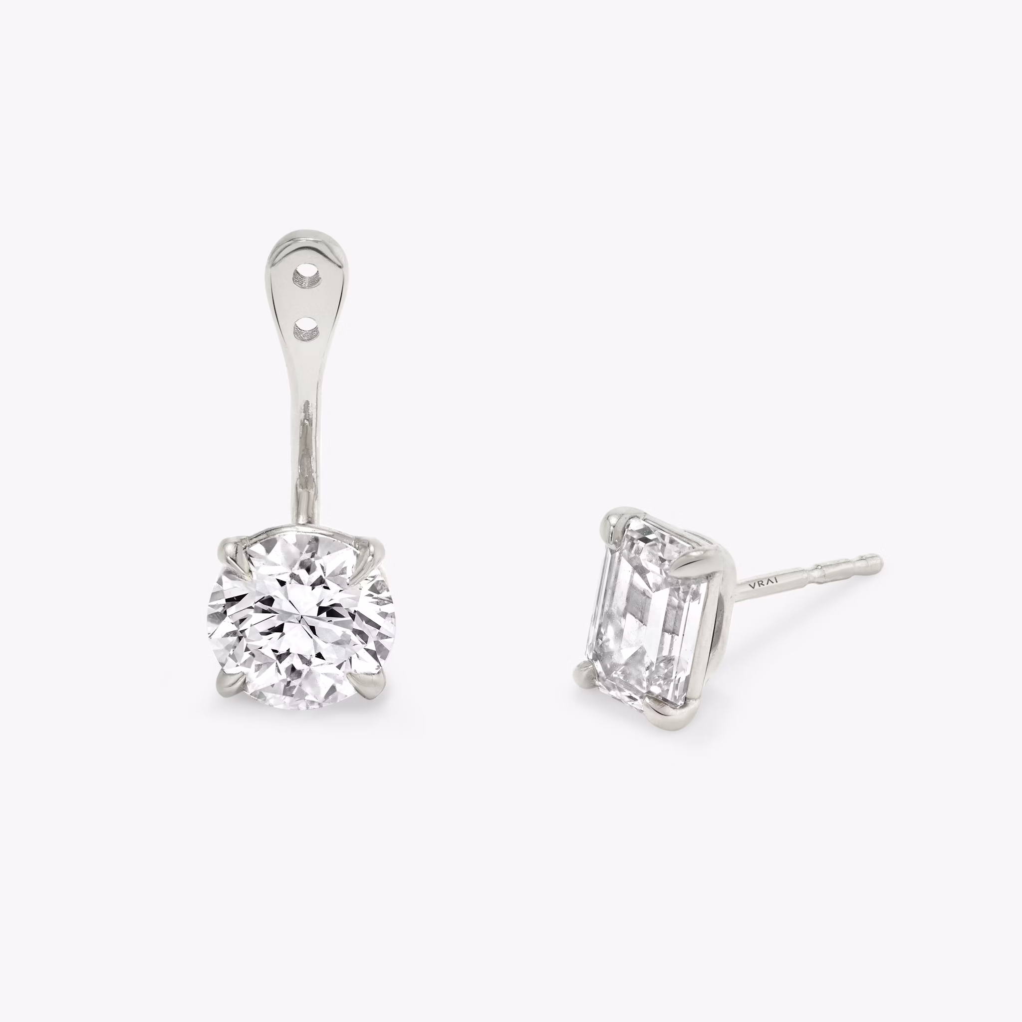 VRAI Solitaire Drop Ear Jacket | Round Brilliant | 14k | White Gold | caratWeight: 1.0ct