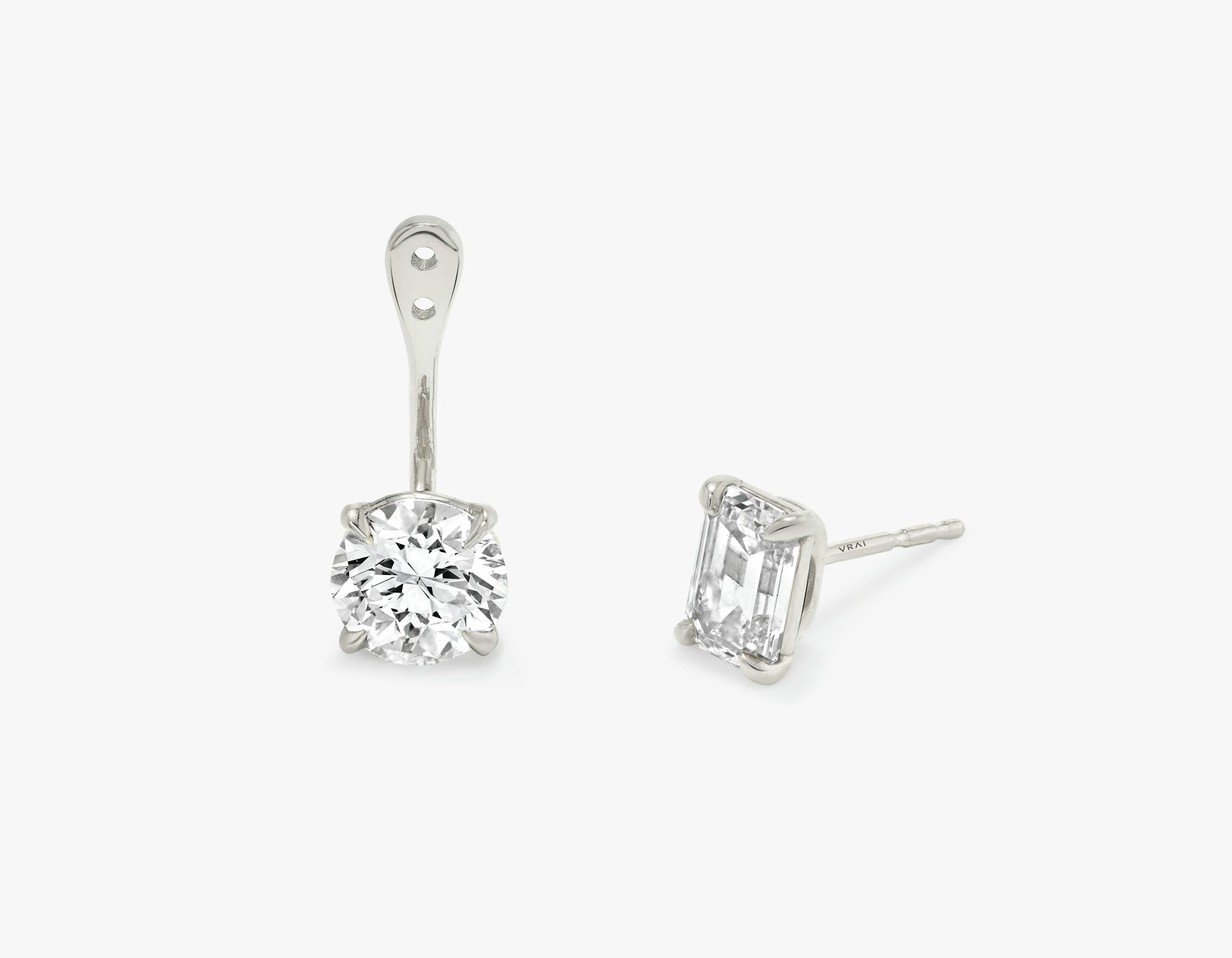 VRAI Solitaire Drop Ear Jacket | Round Brilliant | 14k | White Gold | caratWeight: 1.0ct