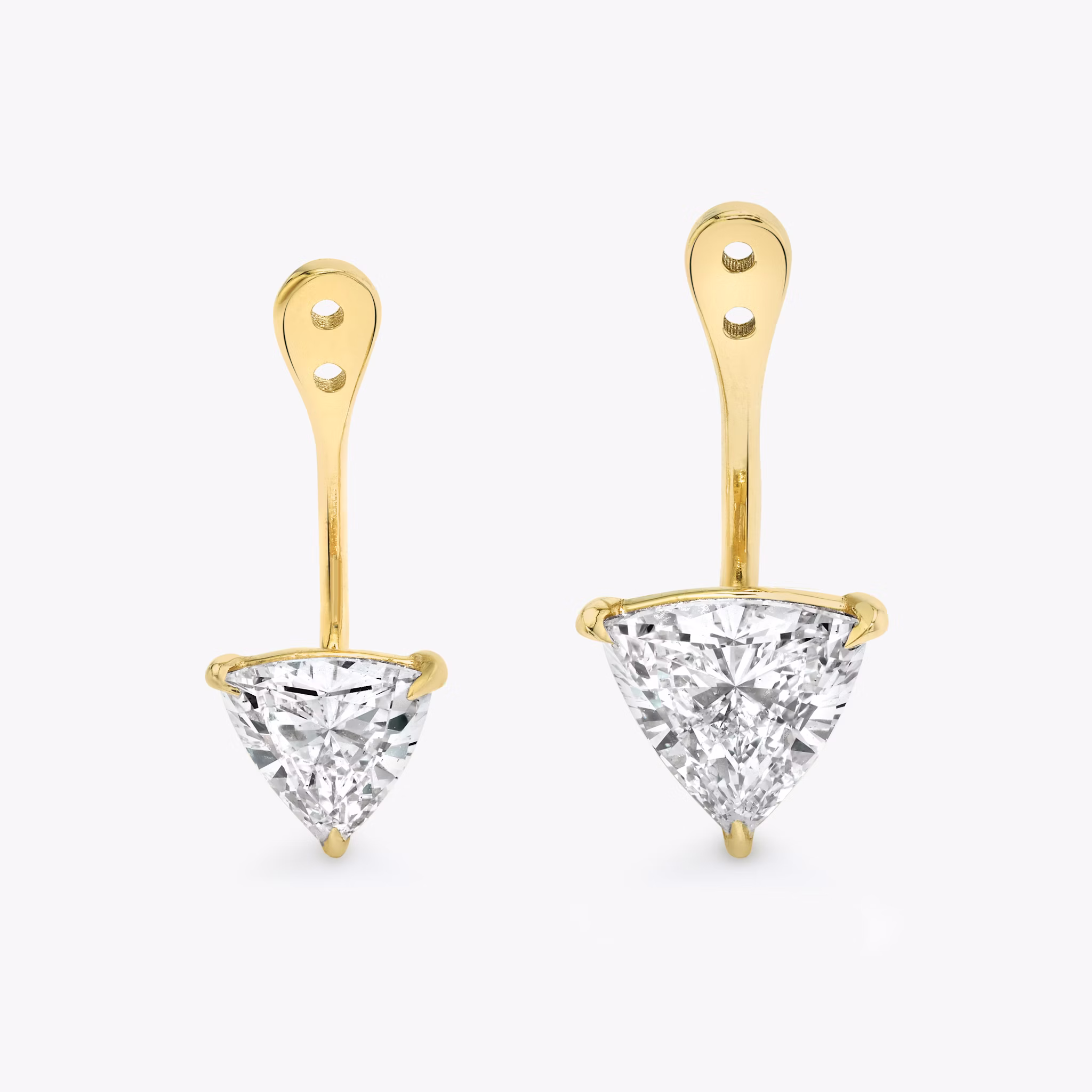 VRAI Solitaire Drop Ear Jacket | Trillion | 14k | Yellow Gold | caratWeight: 1.0ct